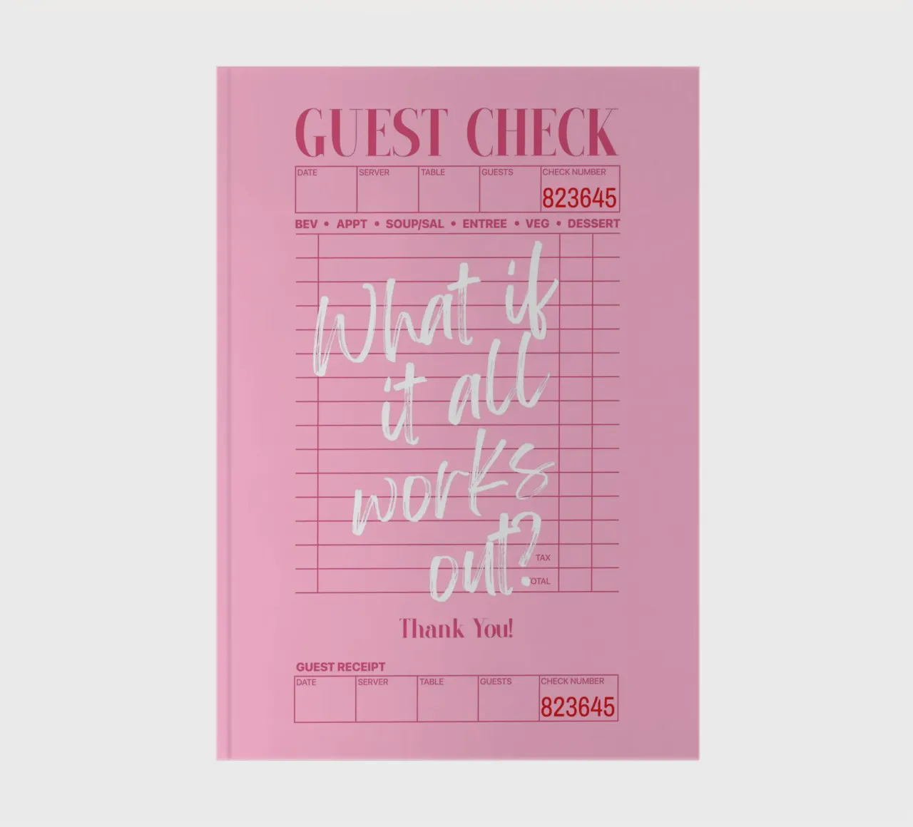 Et si tout s'arrangeait ? Guest Check Modern Pink Poster carnet de notes de PrintStudio