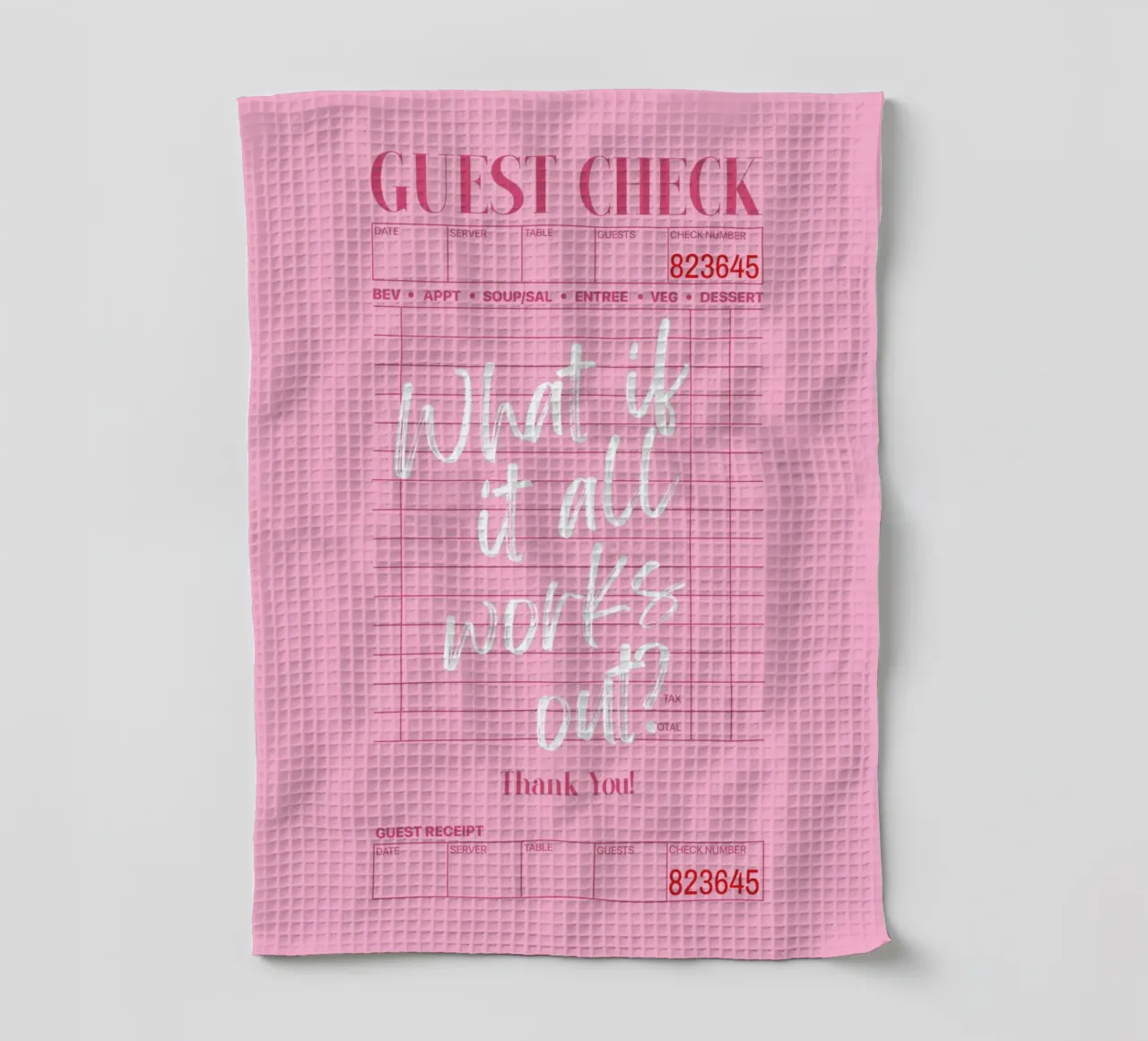 Et si tout s'arrangeait ? Guest Check Modern Pink Poster torchon de PrintStudio
