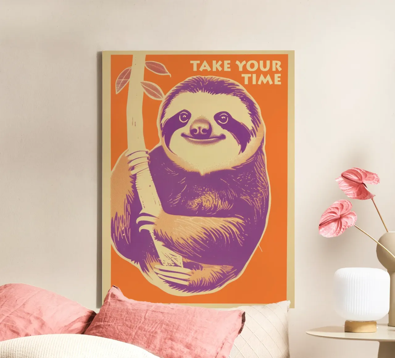 Take your time | Motivation to be lazy canvas with Floater frame by Autofocus