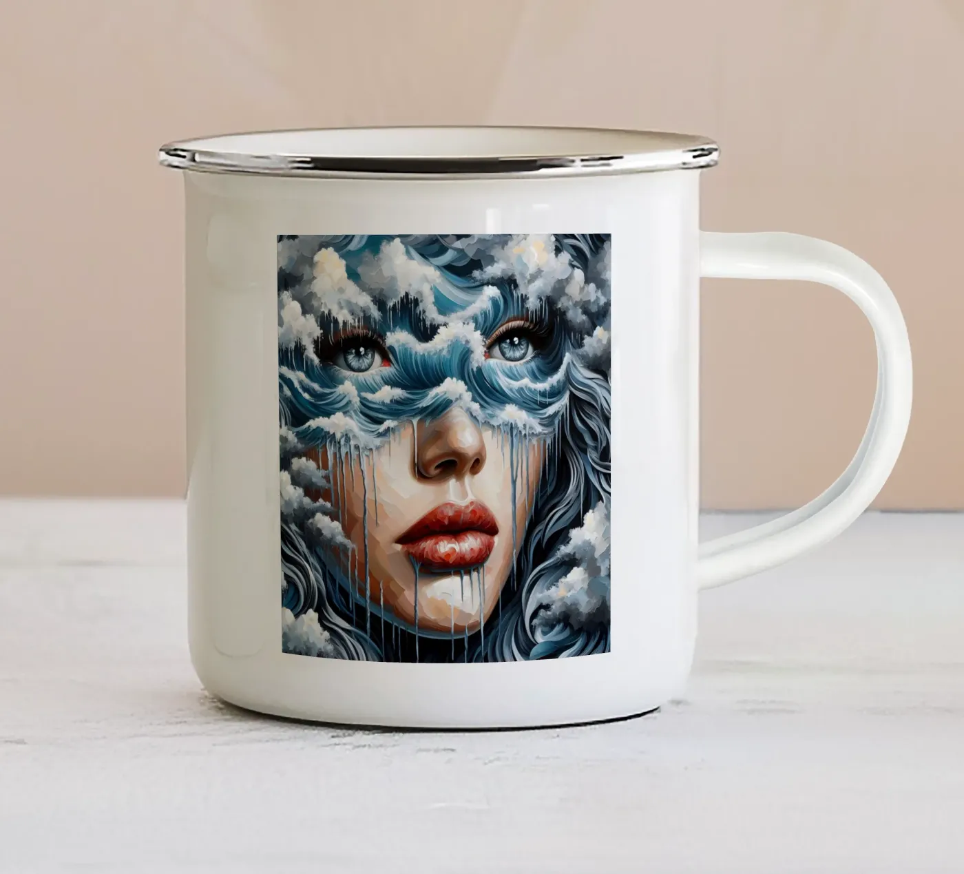 Catch A Wave enamel mug by ARTOMATIC