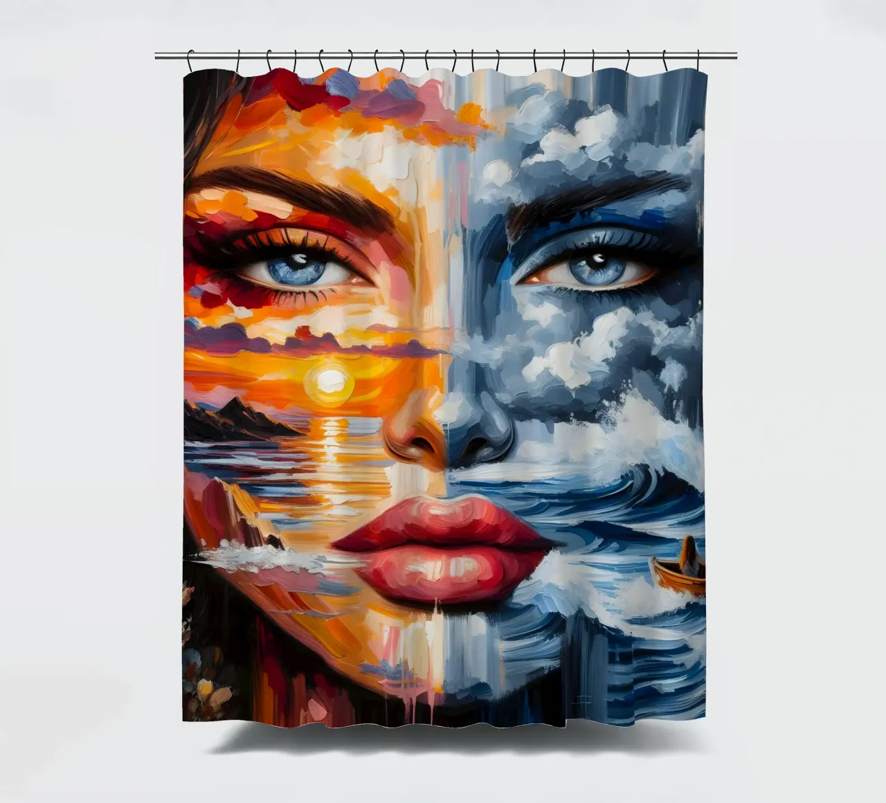 LOOKING TO THE FUTURE shower curtain by ARTOMATIC