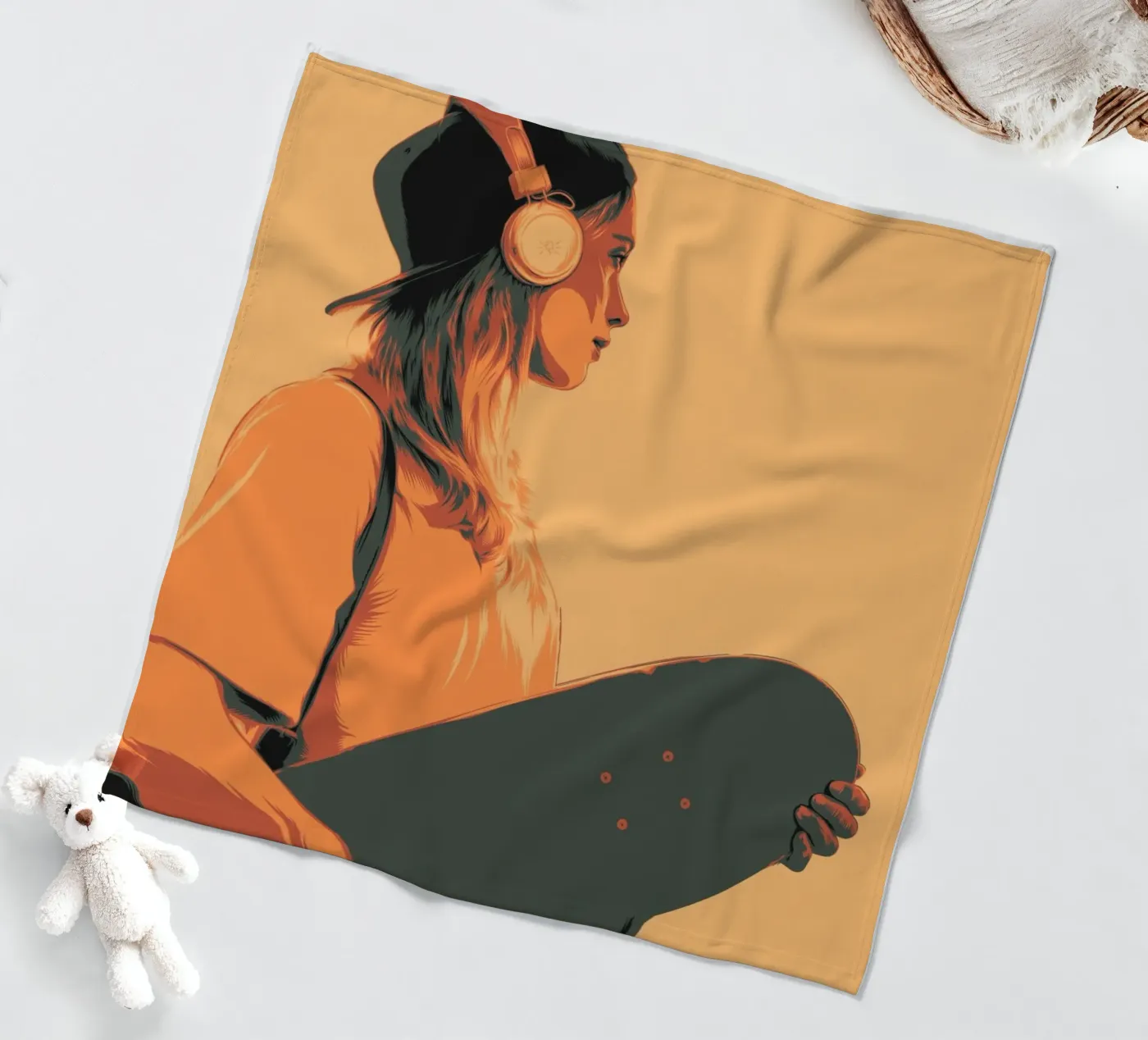 SUNSET SKATER fleece blanket by Cranio Dsgn
