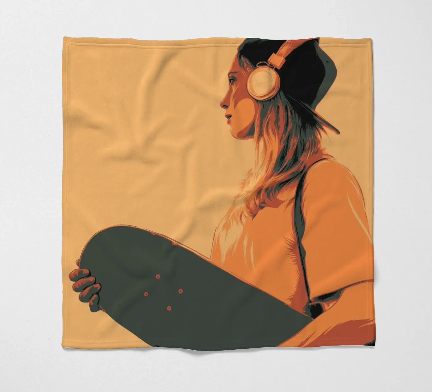 SUNSET SKATER fleece blanket by Cranio Dsgn
