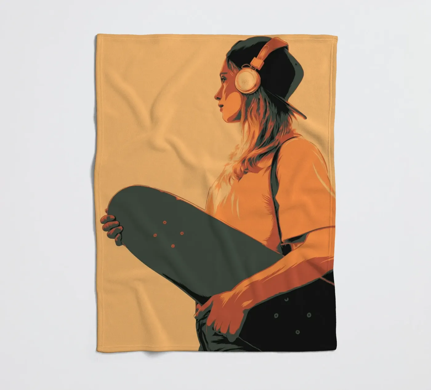 SUNSET SKATER fleece blanket by Cranio Dsgn