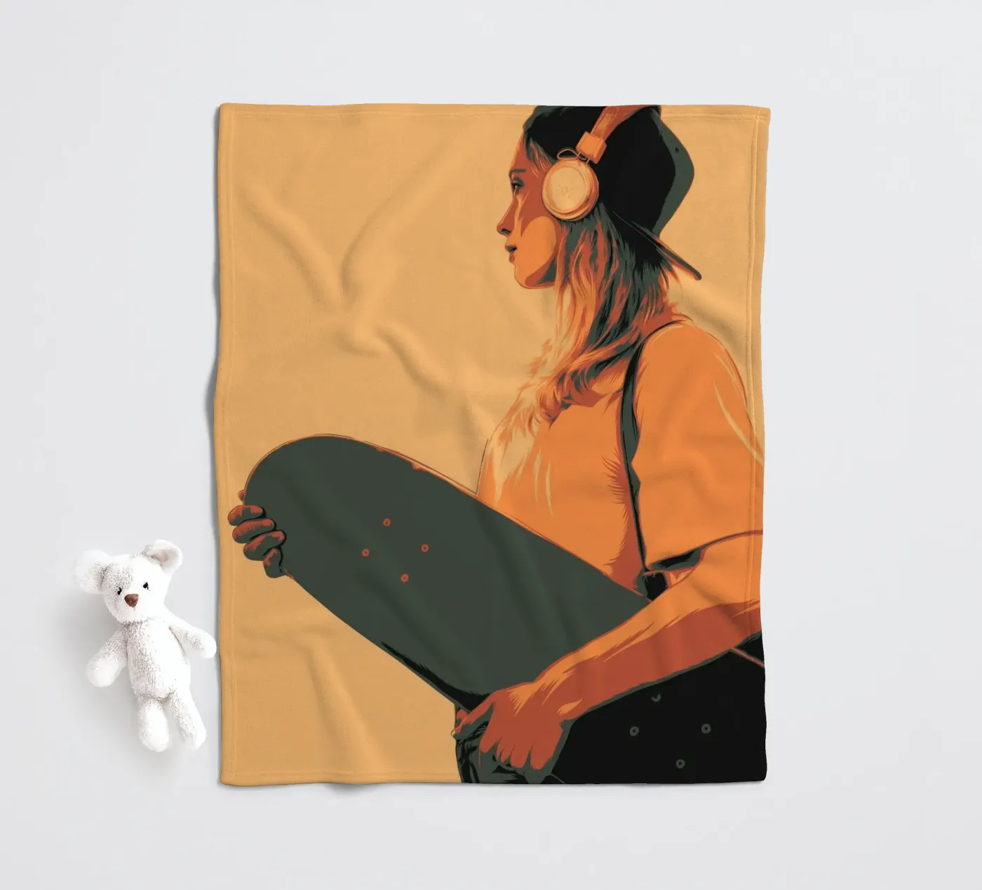 SUNSET SKATER fleece blanket by Cranio Dsgn
