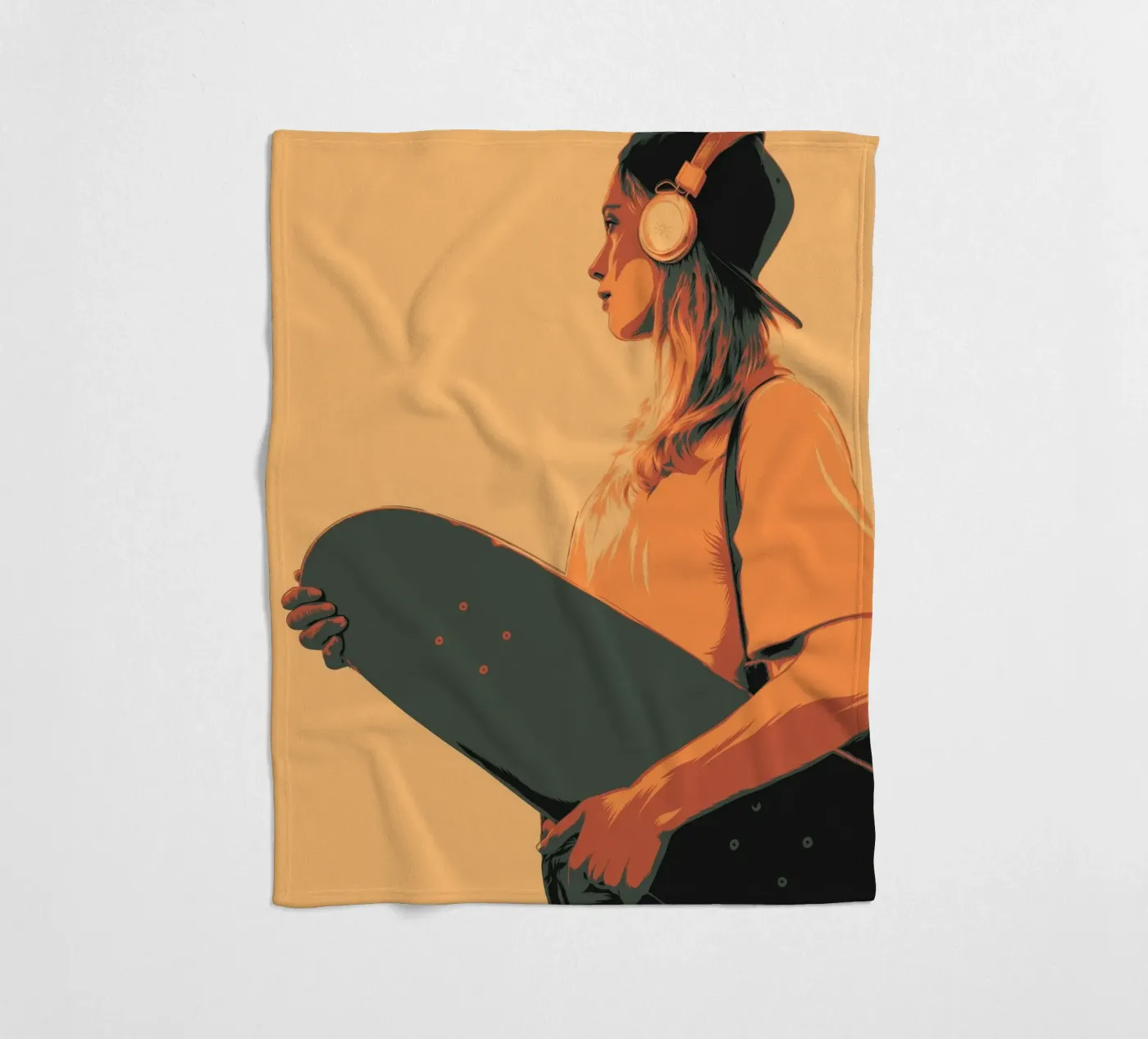 SUNSET SKATER fleece blanket by Cranio Dsgn