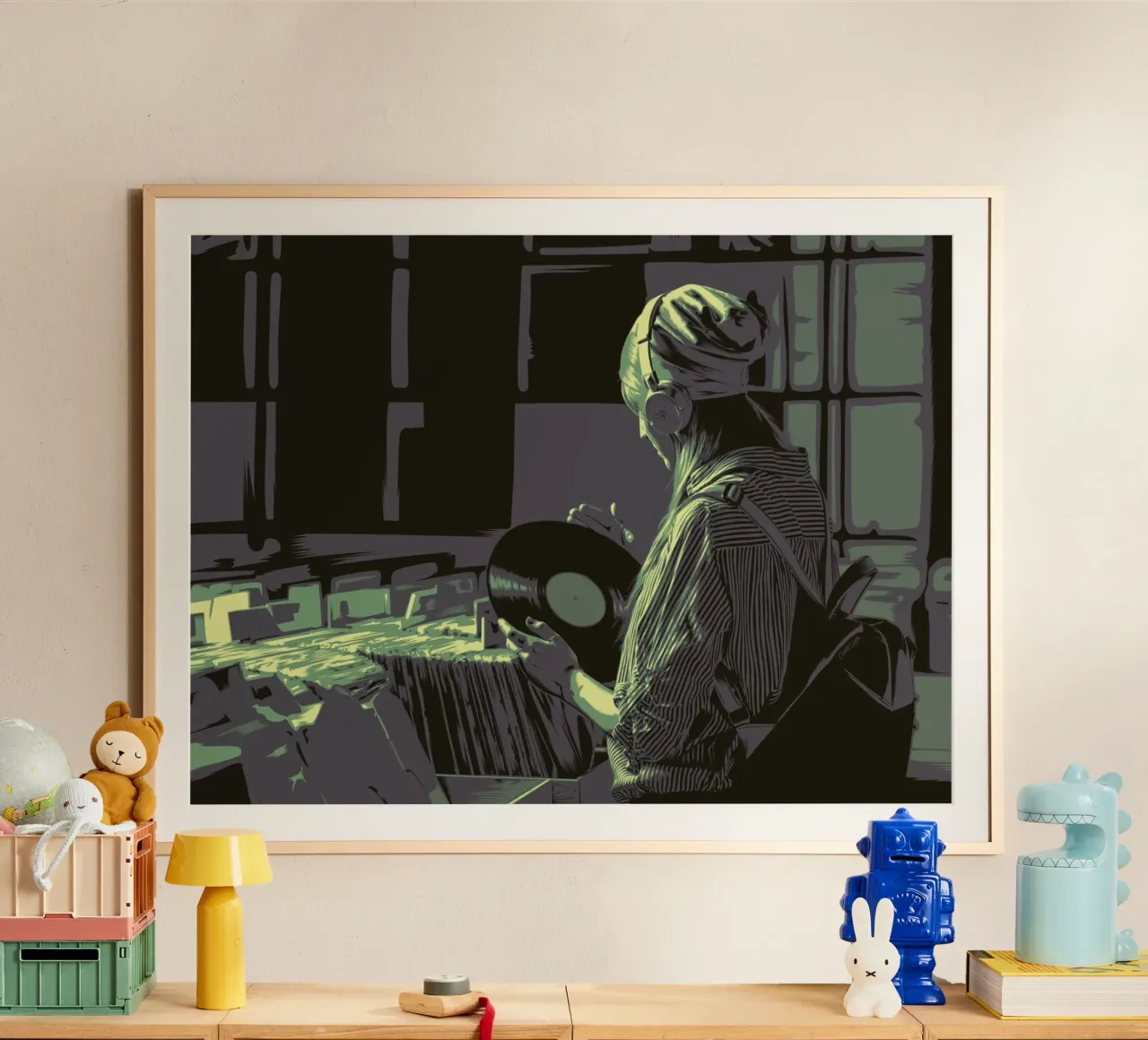 VINYL STORE LOVER poster with plastic frame by Cranio Dsgn