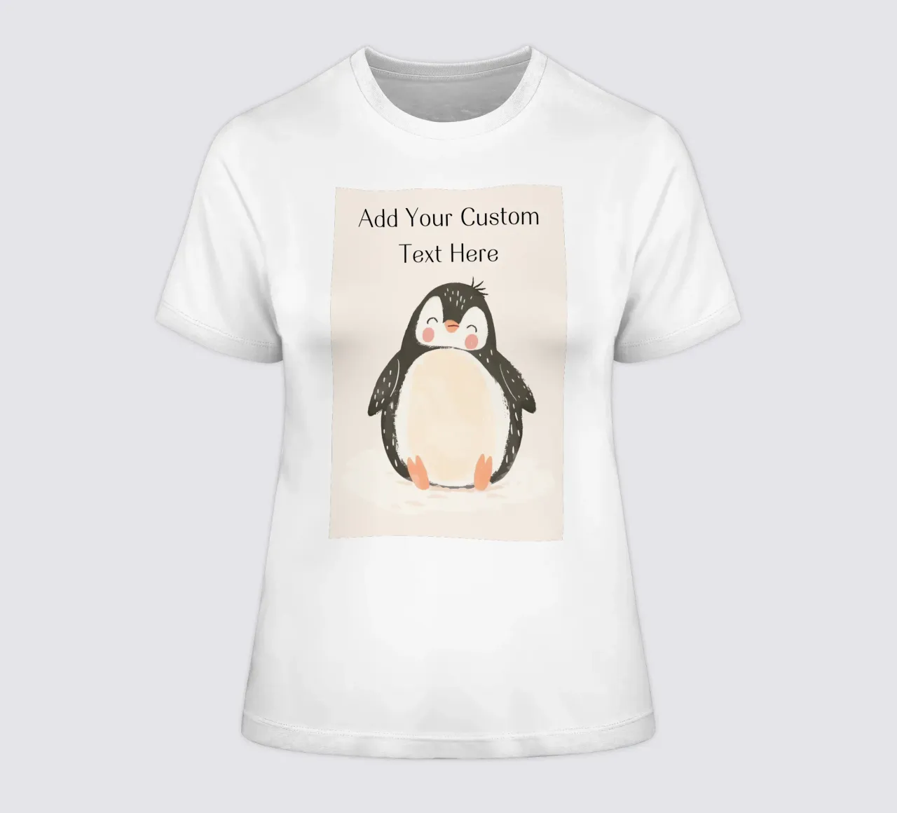 Custom Quote For Kids Nursery, Personalization Cute Penguin women's fitted t-shirt by Little Lola