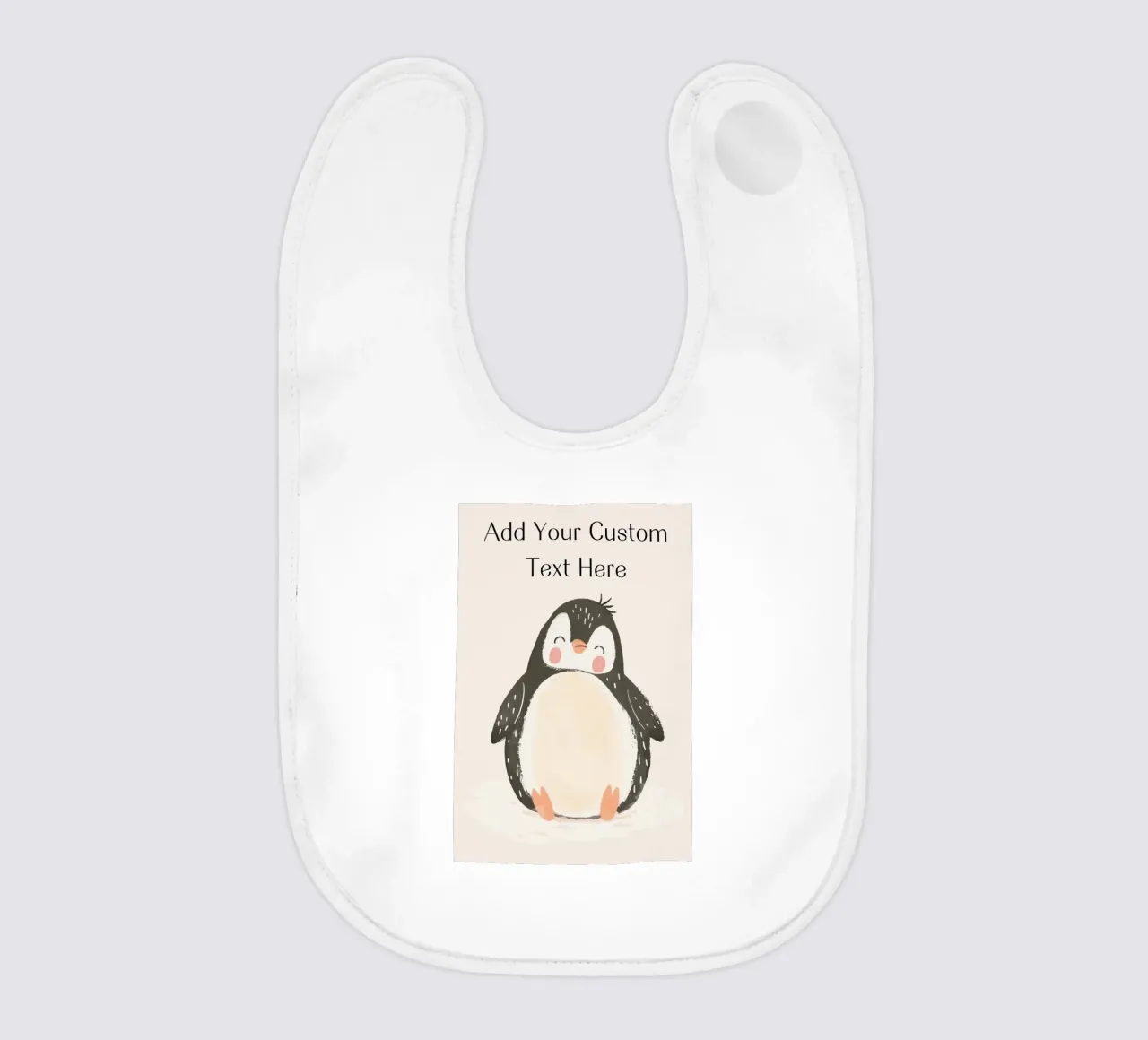 Custom Quote For Kids Nursery, Personalization Cute Penguin baby bib by Little Lola