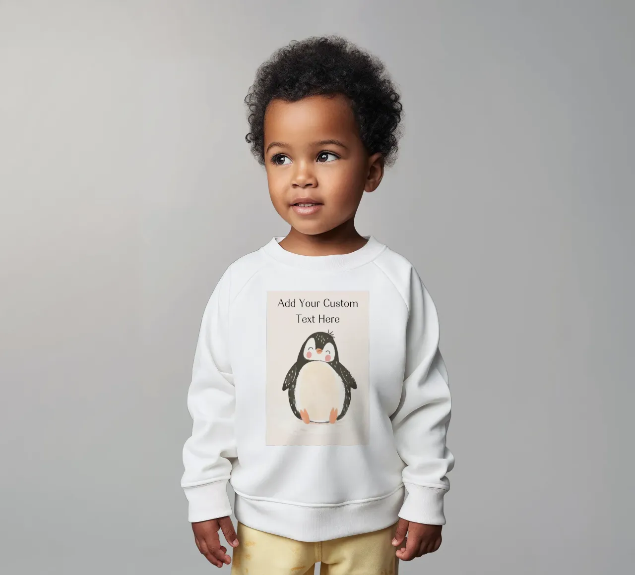 Custom Quote For Kids Nursery, Personalization Cute Penguin baby sweatshirt by Little Lola