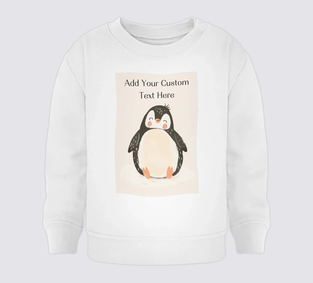 Custom Quote For Kids Nursery, Personalization Cute Penguin baby sweatshirt by Little Lola