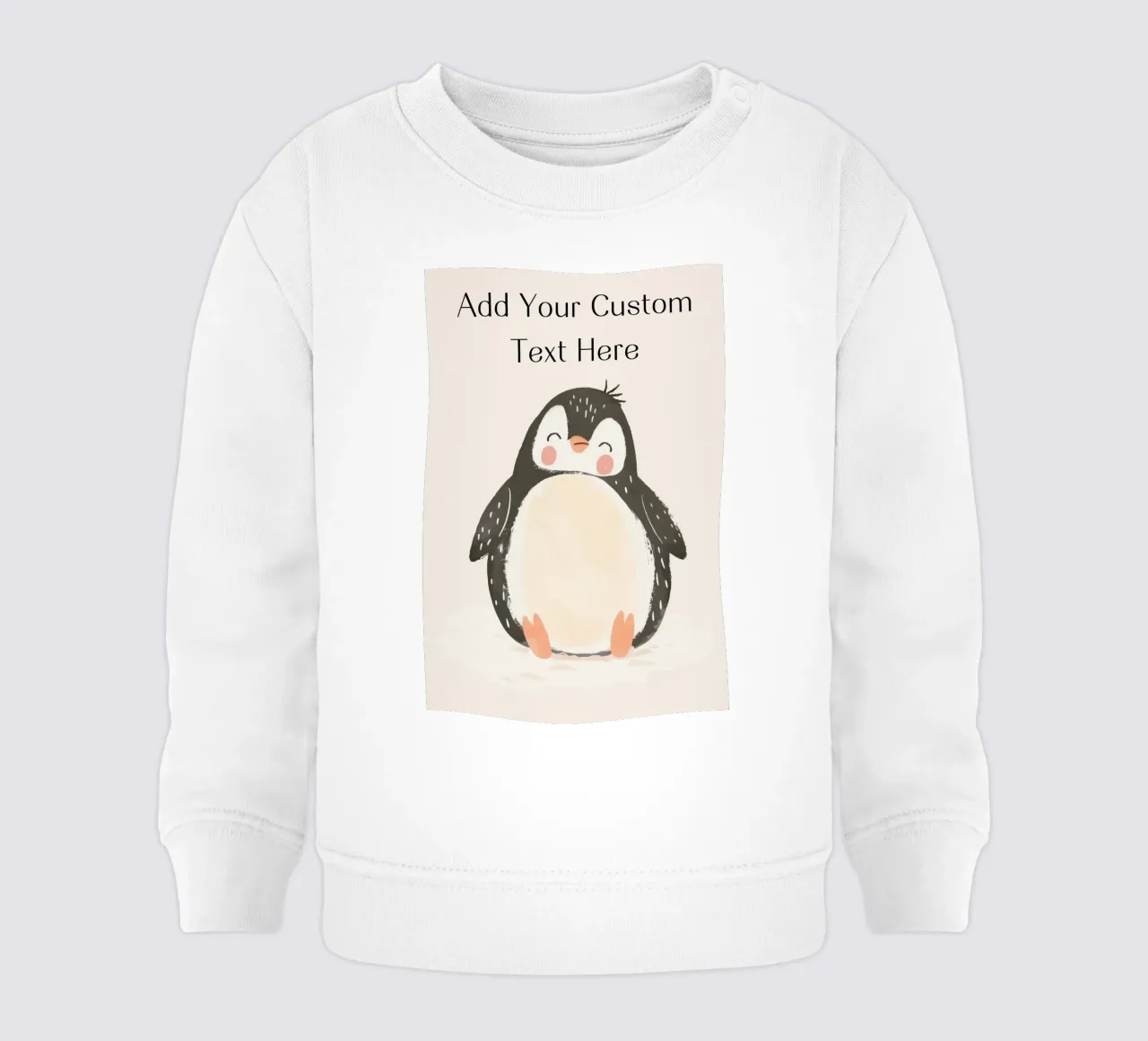 Custom Quote For Kids Nursery, Personalization Cute Penguin baby sweatshirt by Little Lola