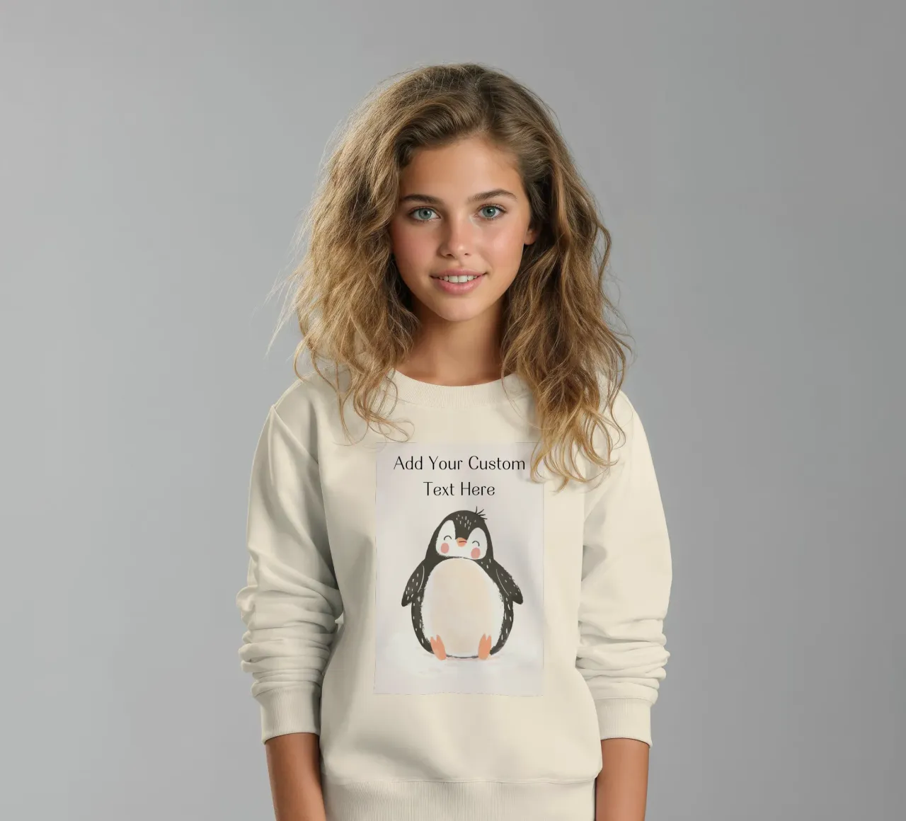 Custom Quote For Kids Nursery, Personalization Cute Penguin kids sweatshirt by Little Lola