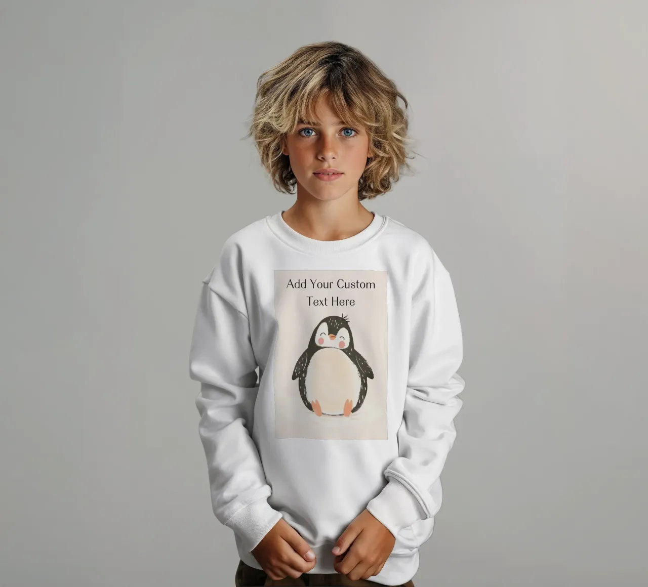Custom Quote For Kids Nursery, Personalization Cute Penguin kids sweatshirt by Little Lola