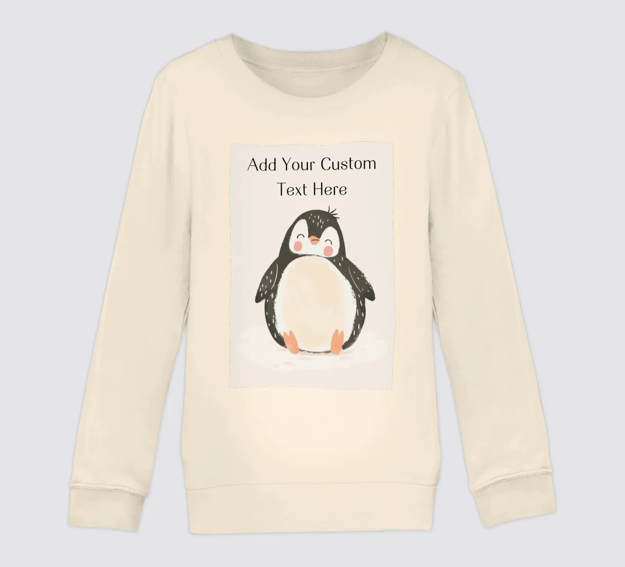Custom Quote For Kids Nursery, Personalization Cute Penguin kids sweatshirt by Little Lola