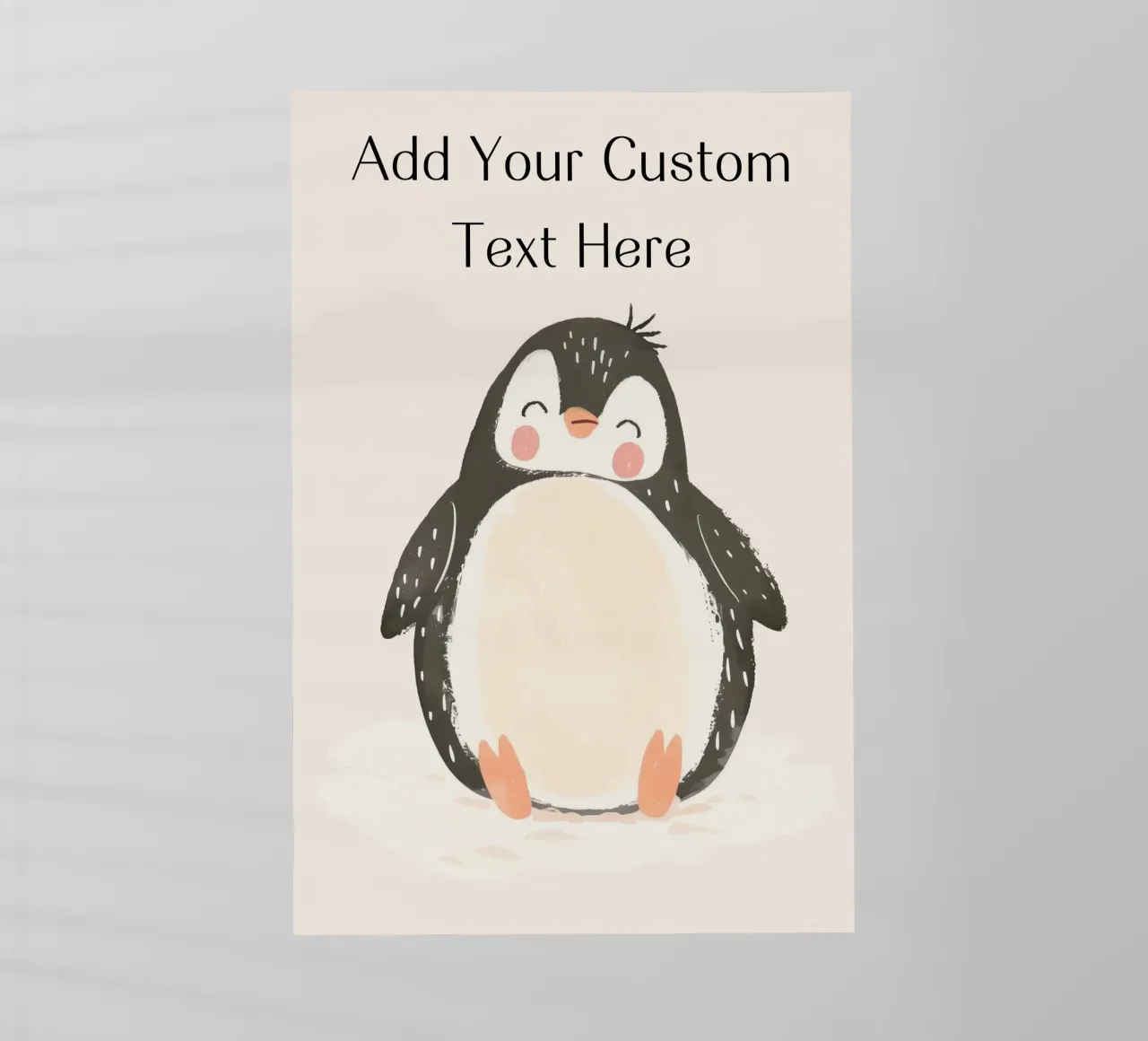 Custom Quote For Kids Nursery, Personalization Cute Penguin backlit film by Little Lola
