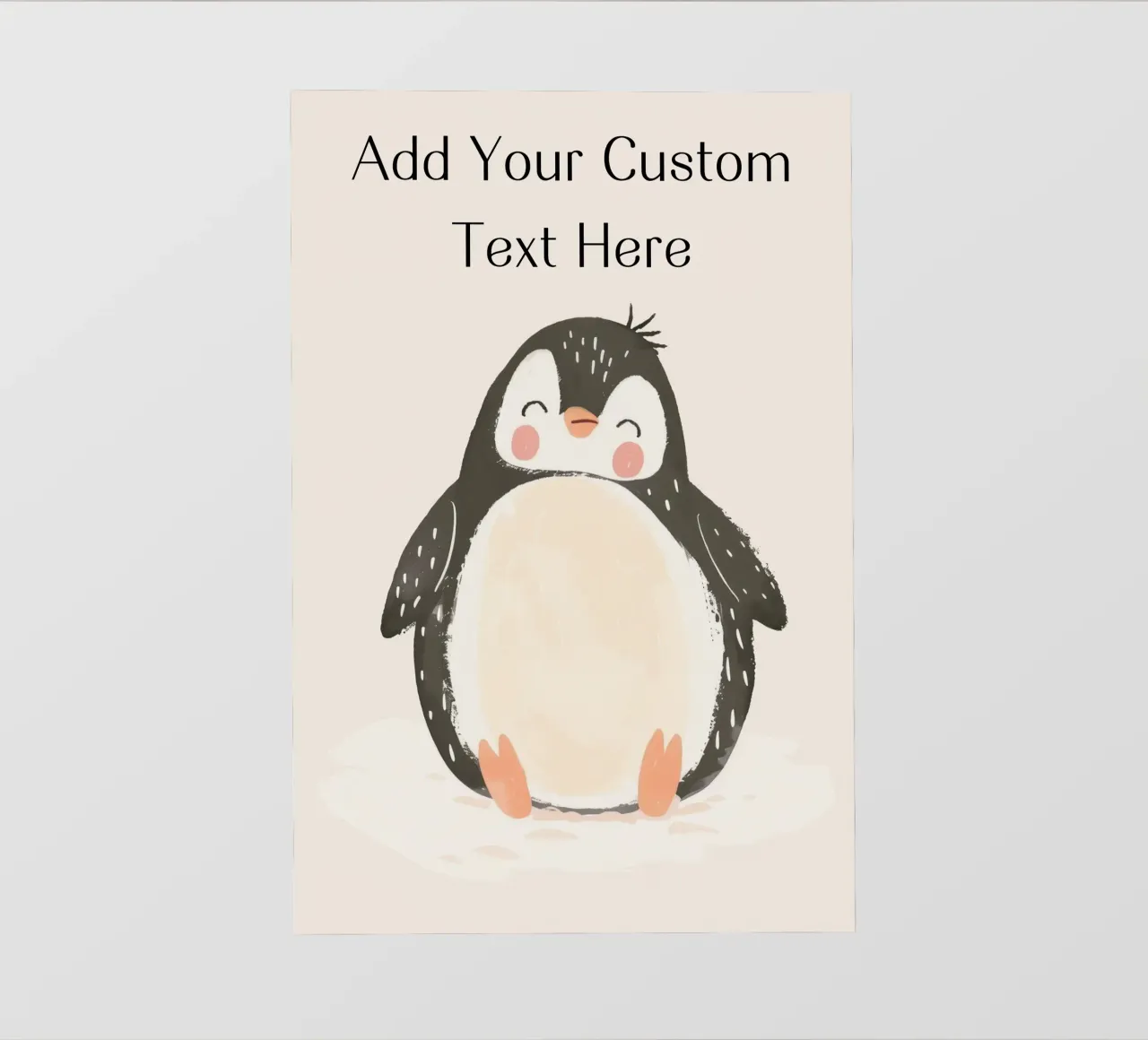 Custom Quote For Kids Nursery, Personalization Cute Penguin backlit film by Little Lola