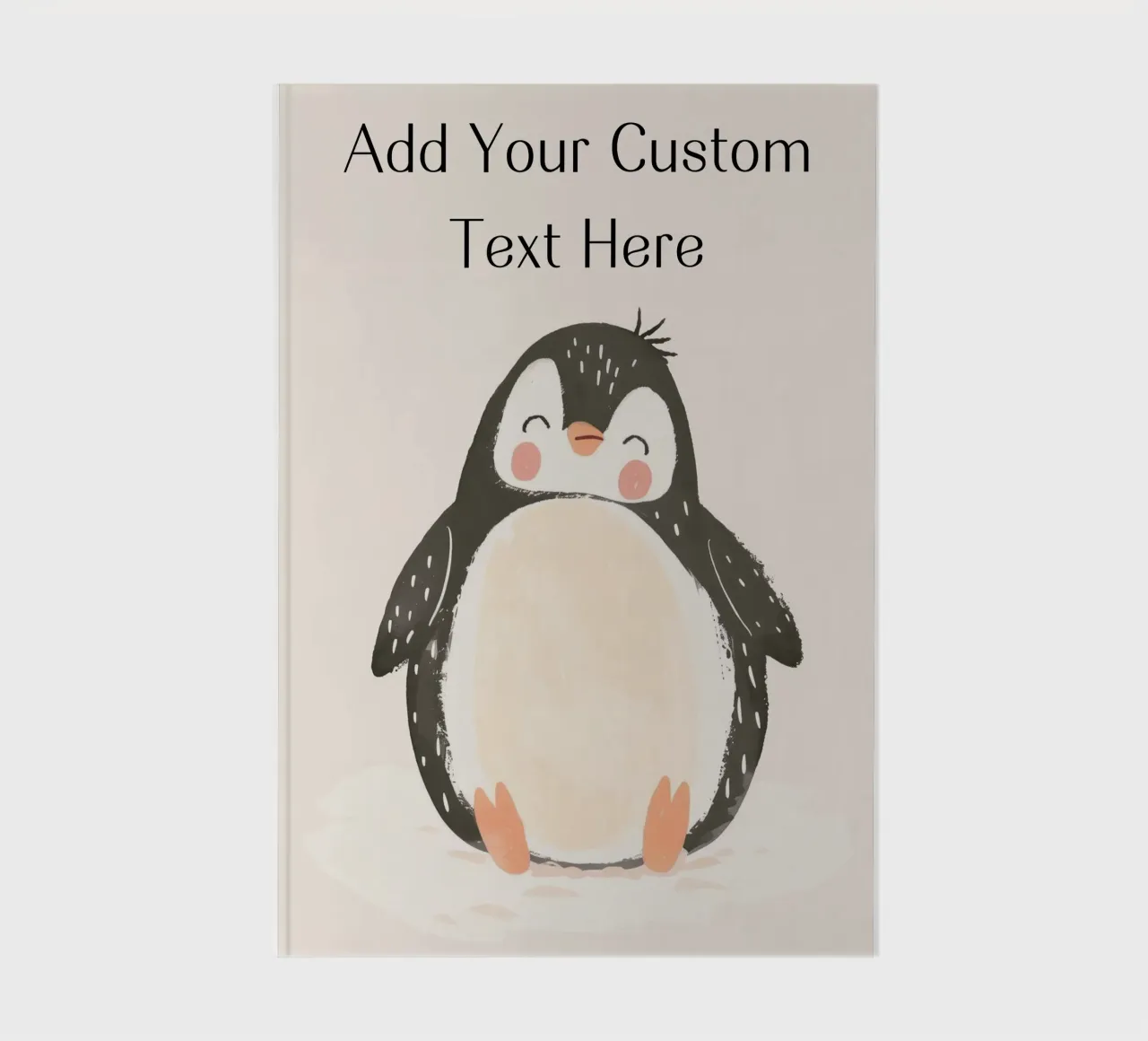 Custom Quote For Kids Nursery, Personalization Cute Penguin notebook by Little Lola