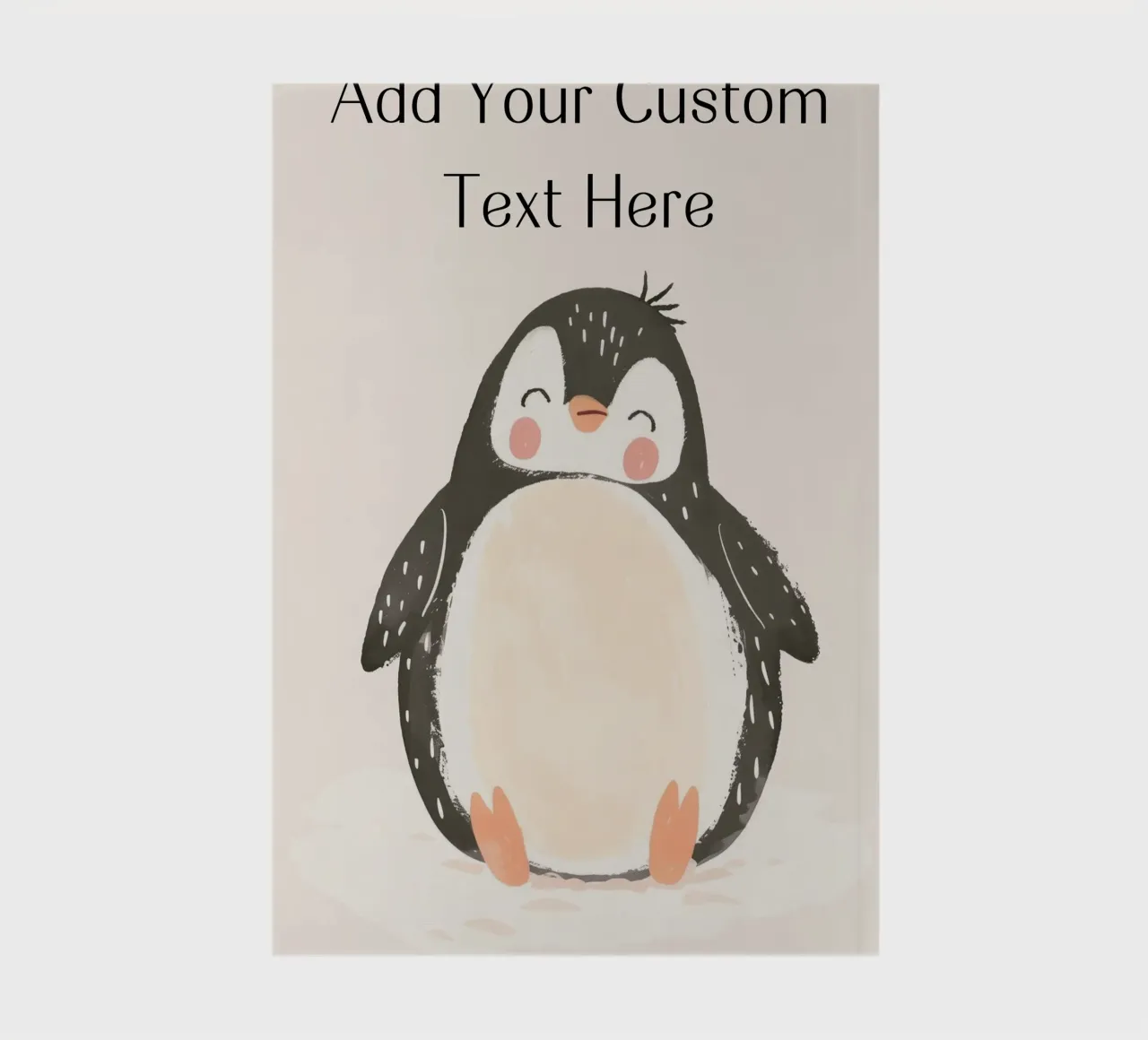 Custom Quote For Kids Nursery, Personalization Cute Penguin notebook by Little Lola