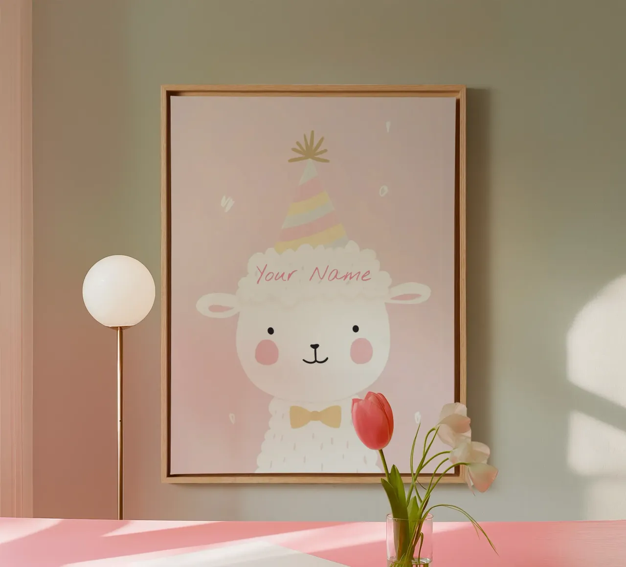 Stampa di compleanno personalizzata per bambini, aggiungi il tuo nome Regalo da festeggiare tela con Cornice a cassetta da Little Lola