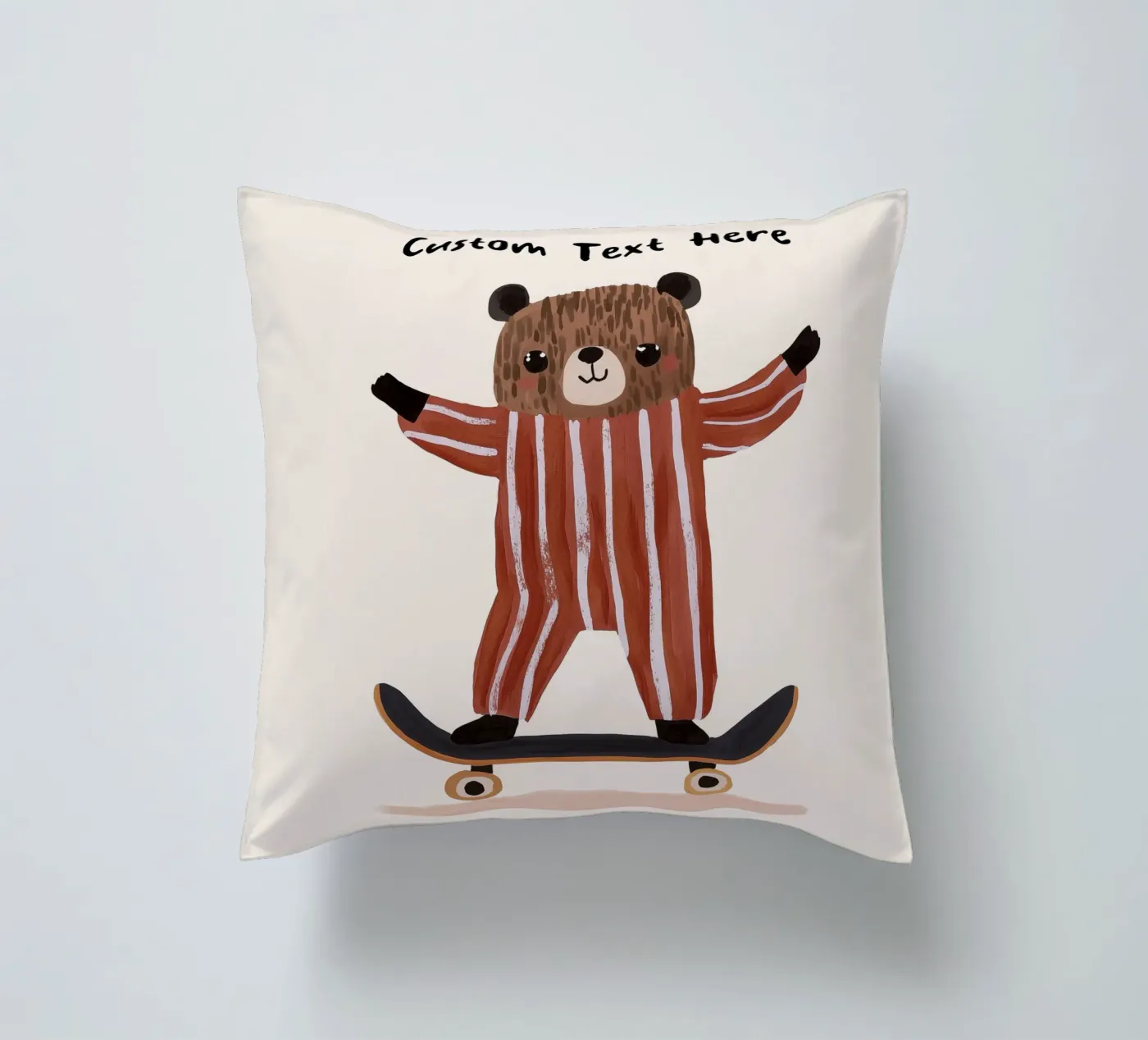 Custom Bear Skateboarding Druck, Personalisierter Druck für Kinder Kissen von Little Lola