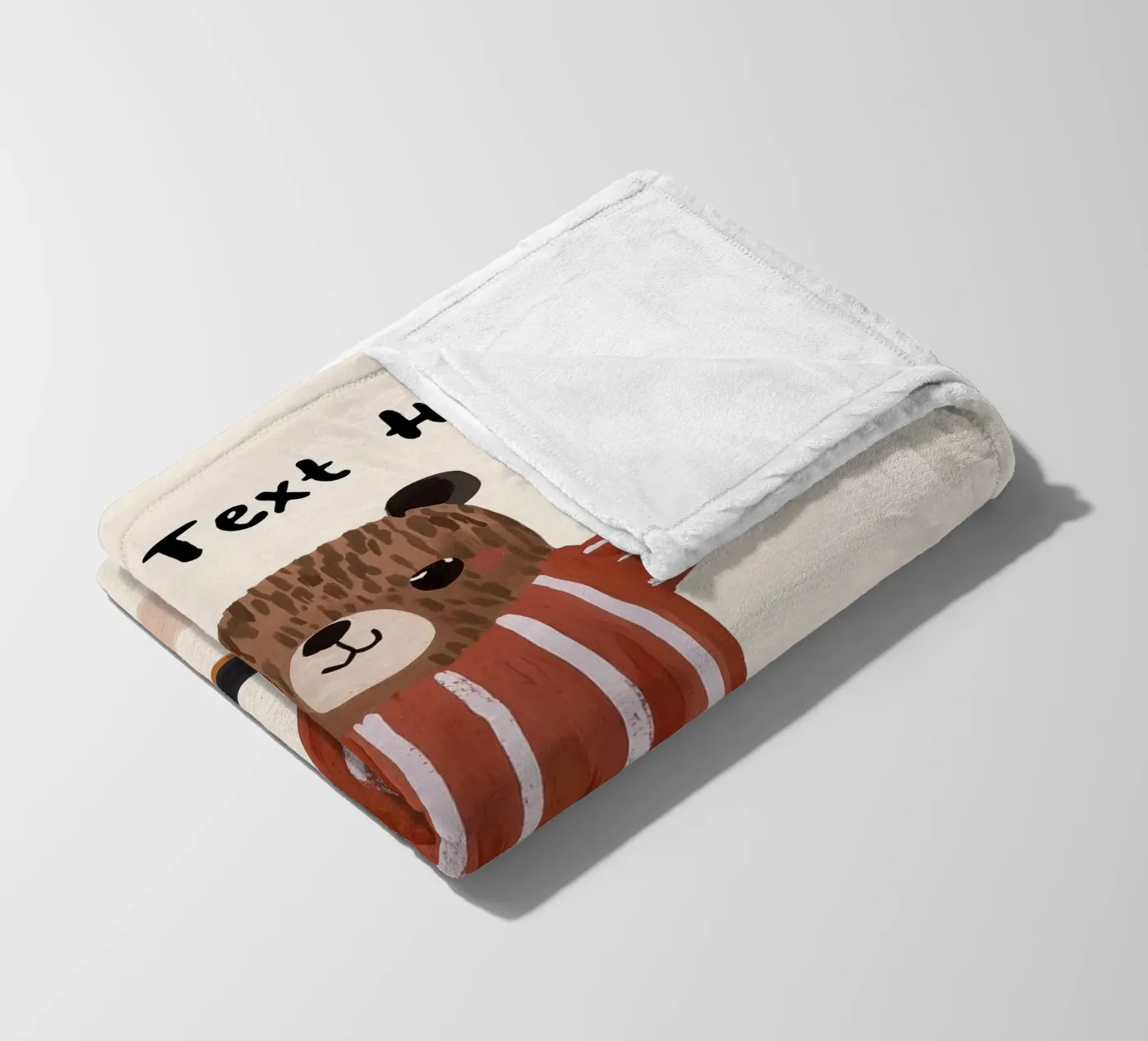 Custom Bear Skateboarding Print, Personalised Print for kids fleecedeken van Little Lola
