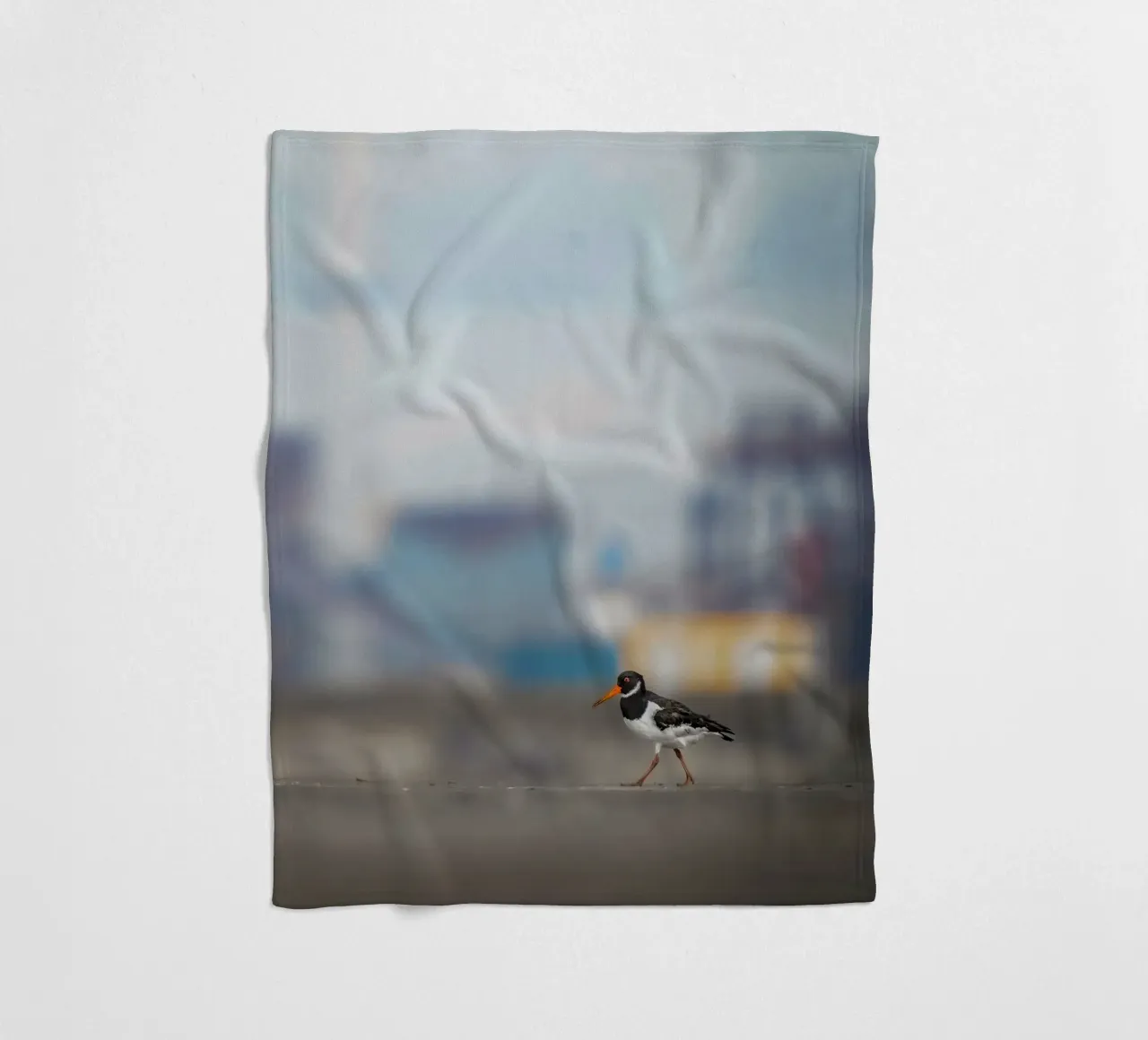 Oystercatcher fleece blanket by Tom's Wildlife