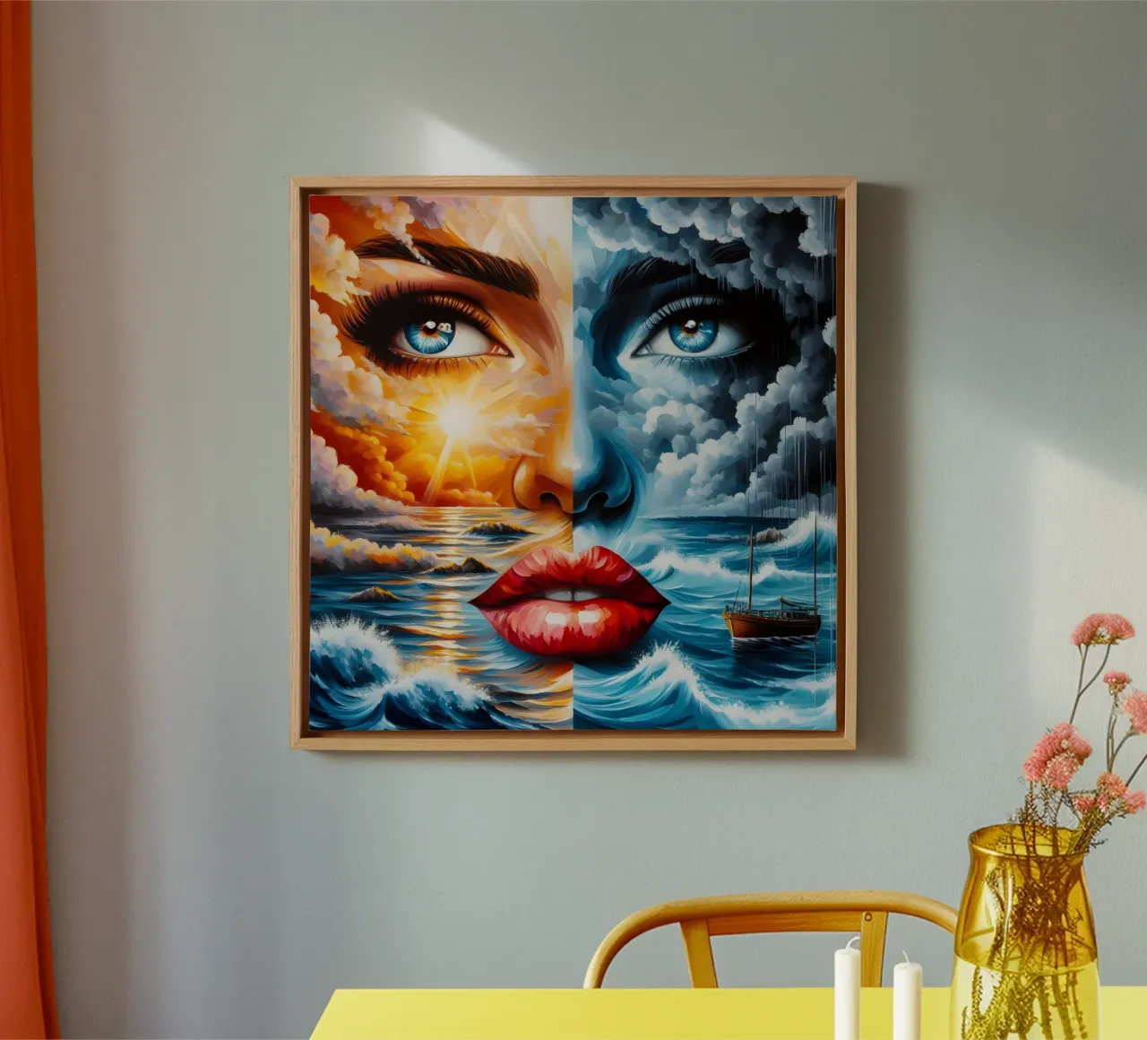 TOMORROW IS A NEW DAY canvas with Floater frame by ARTOMATIC