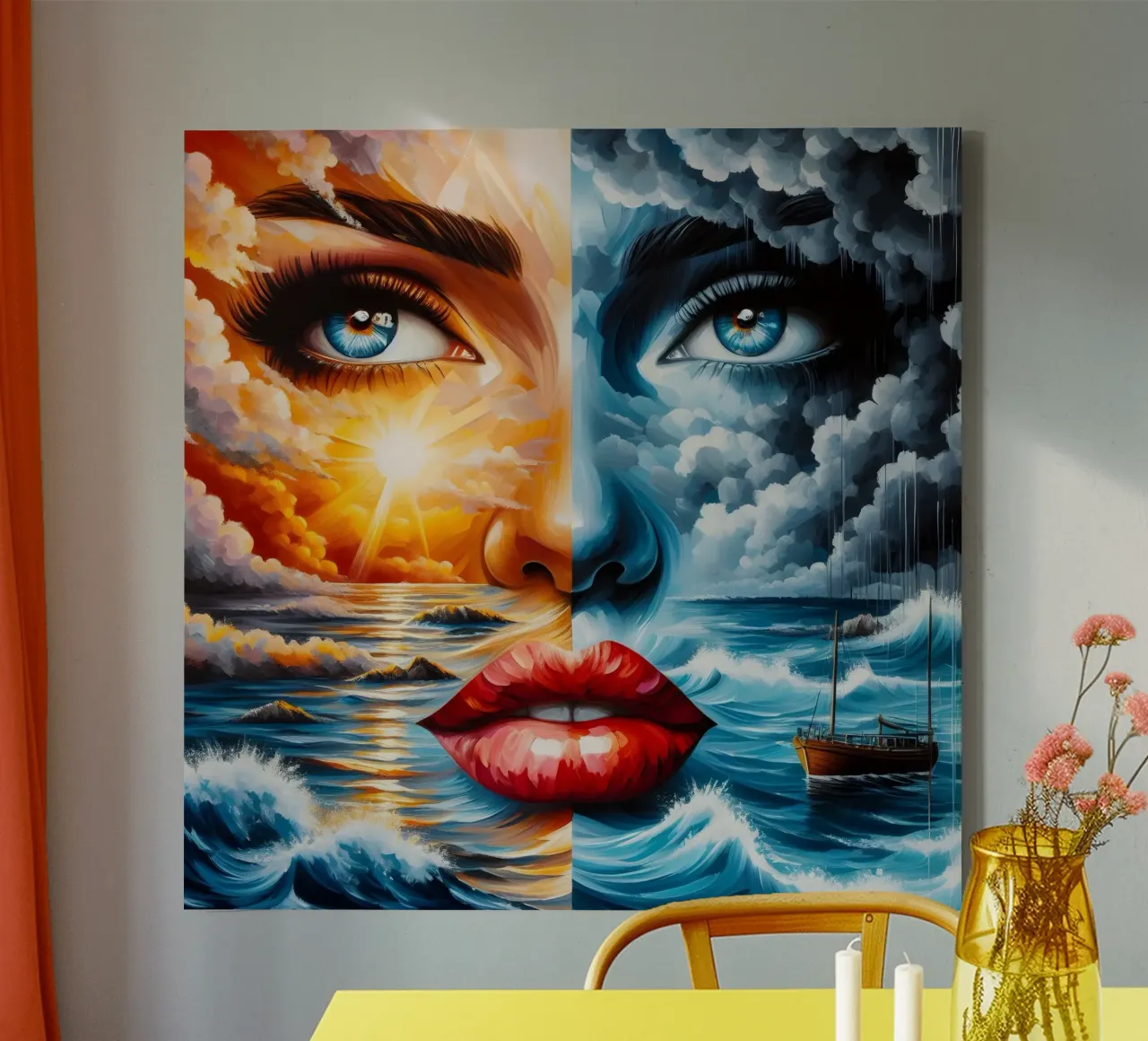 TOMORROW IS A NEW DAY canvas with Floater frame by ARTOMATIC