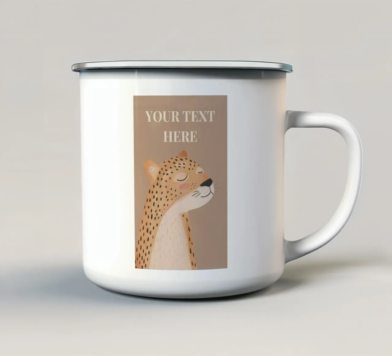 Cheetah Custom Wall Art, Gepersonaliseerd geschenk, aangepaste kunst emaille mok van Little Lola