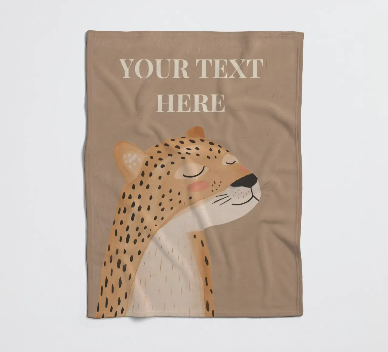 Cheetah Custom Wall Art, Gepersonaliseerd geschenk, aangepaste kunst fleecedeken van Little Lola