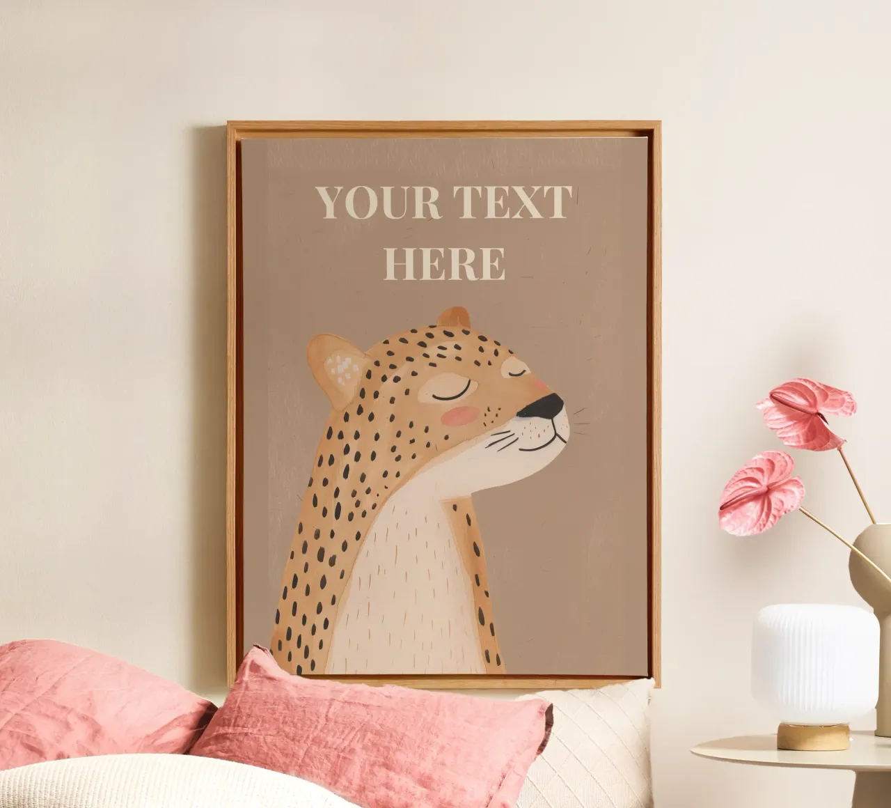 Cheetah Custom Wall Art, Gepersonaliseerd geschenk, aangepaste kunst canvas van Little Lola