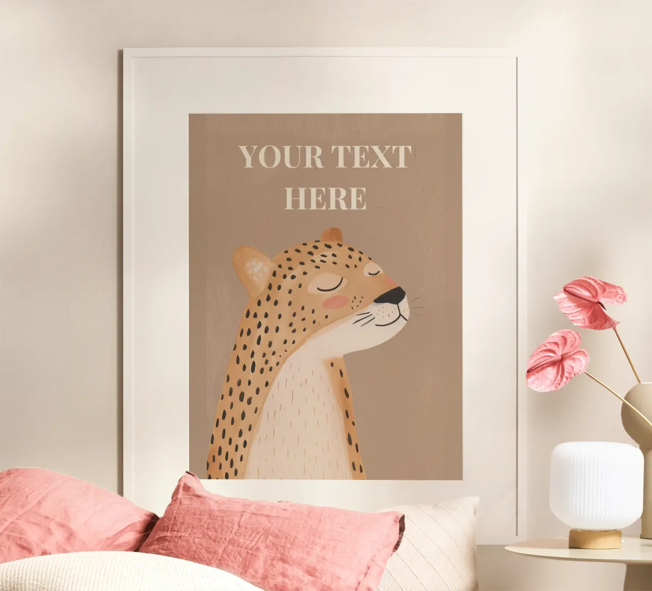 Cheetah Custom Wall Art, Gepersonaliseerd geschenk, aangepaste kunst hahnemühle van Little Lola