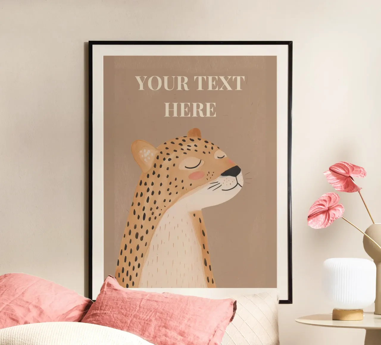 Cheetah Custom Wall Art, Gepersonaliseerd geschenk, aangepaste kunst hahnemühle van Little Lola