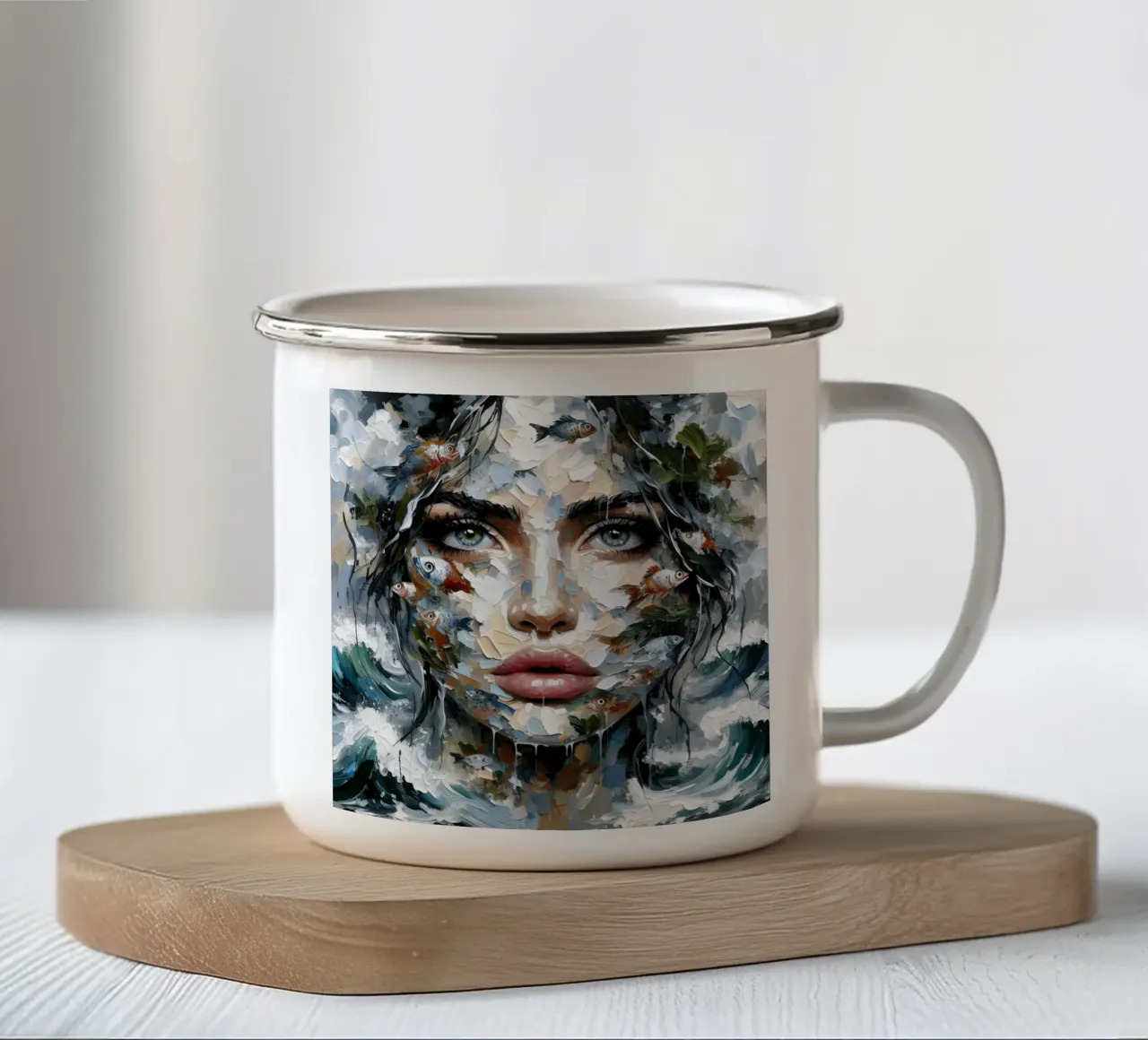 Racconto di pesce tazza in smalto da ARTOMATIC