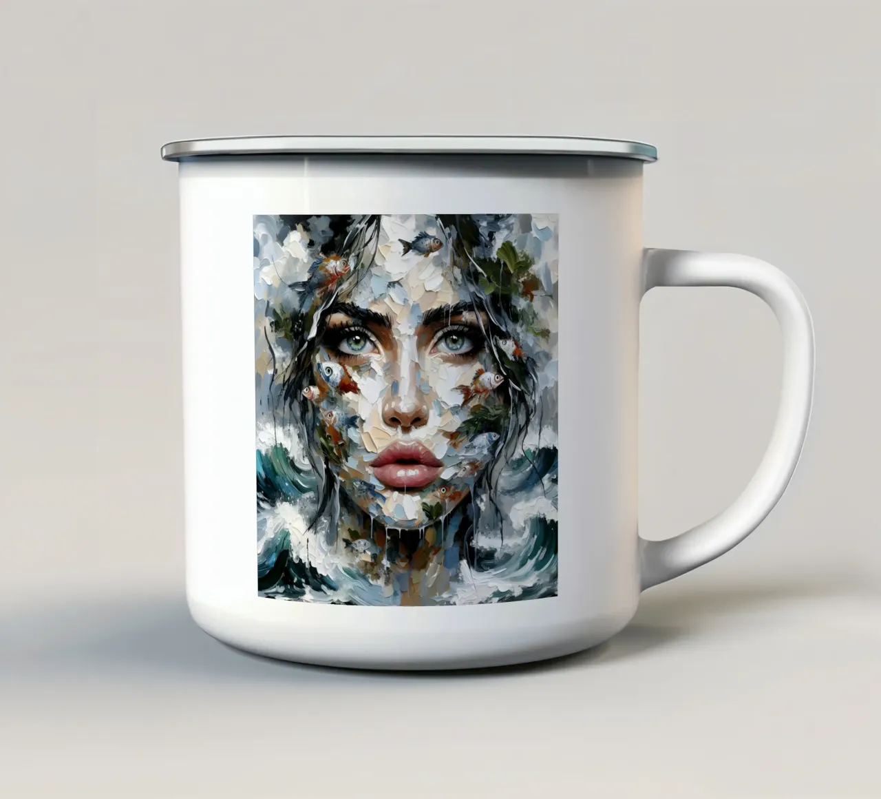 Racconto di pesce tazza in smalto da ARTOMATIC
