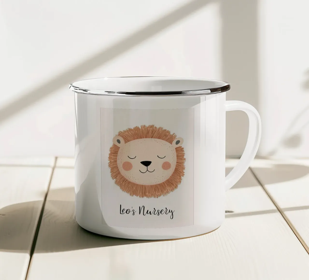 Impression personnalisée pour la chambre d'enfant, art personnalisé pour la chambre d'enfant Ajoutez votre nom mug en émail de Little Lola
