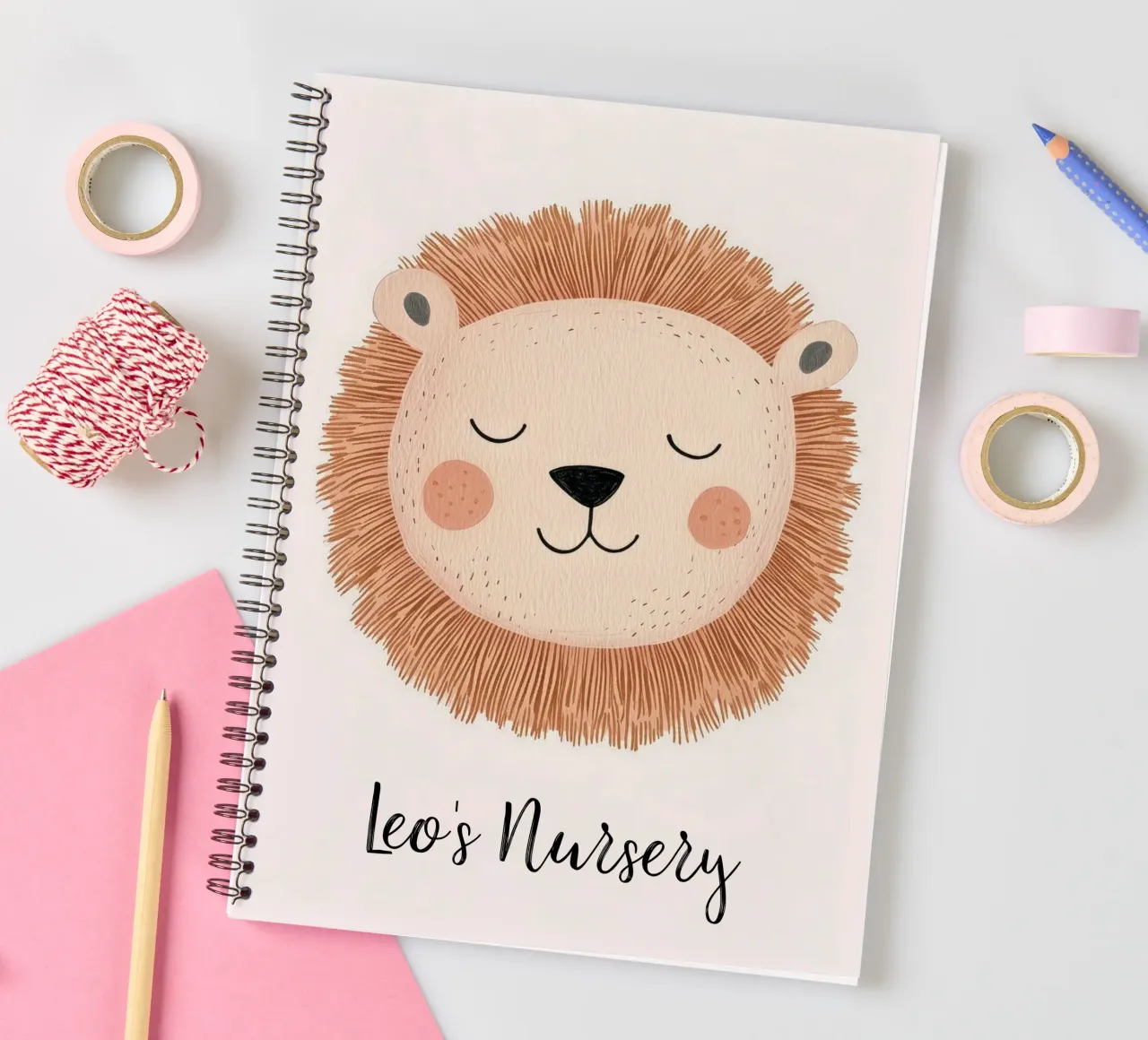 Custom Nursery Print, Personalized Nursery Art Add Your Name spiral notebook by Little Lola