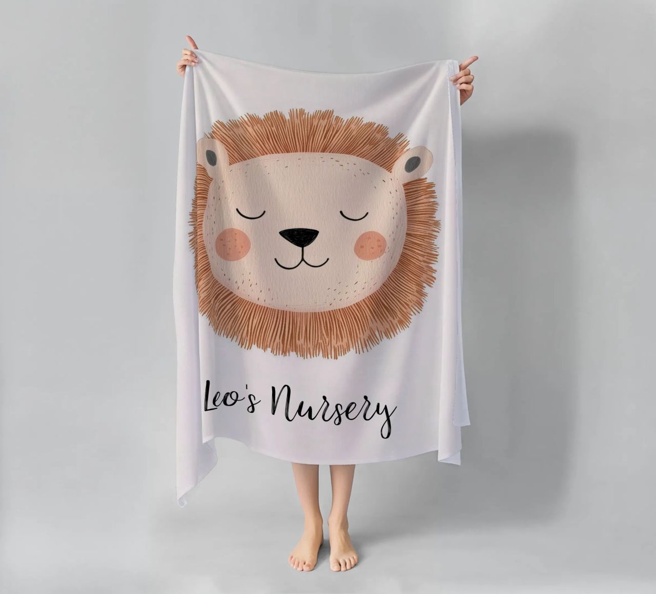 Custom Nursery Print, Personalized Nursery Art Add Your Name beach towel by Little Lola