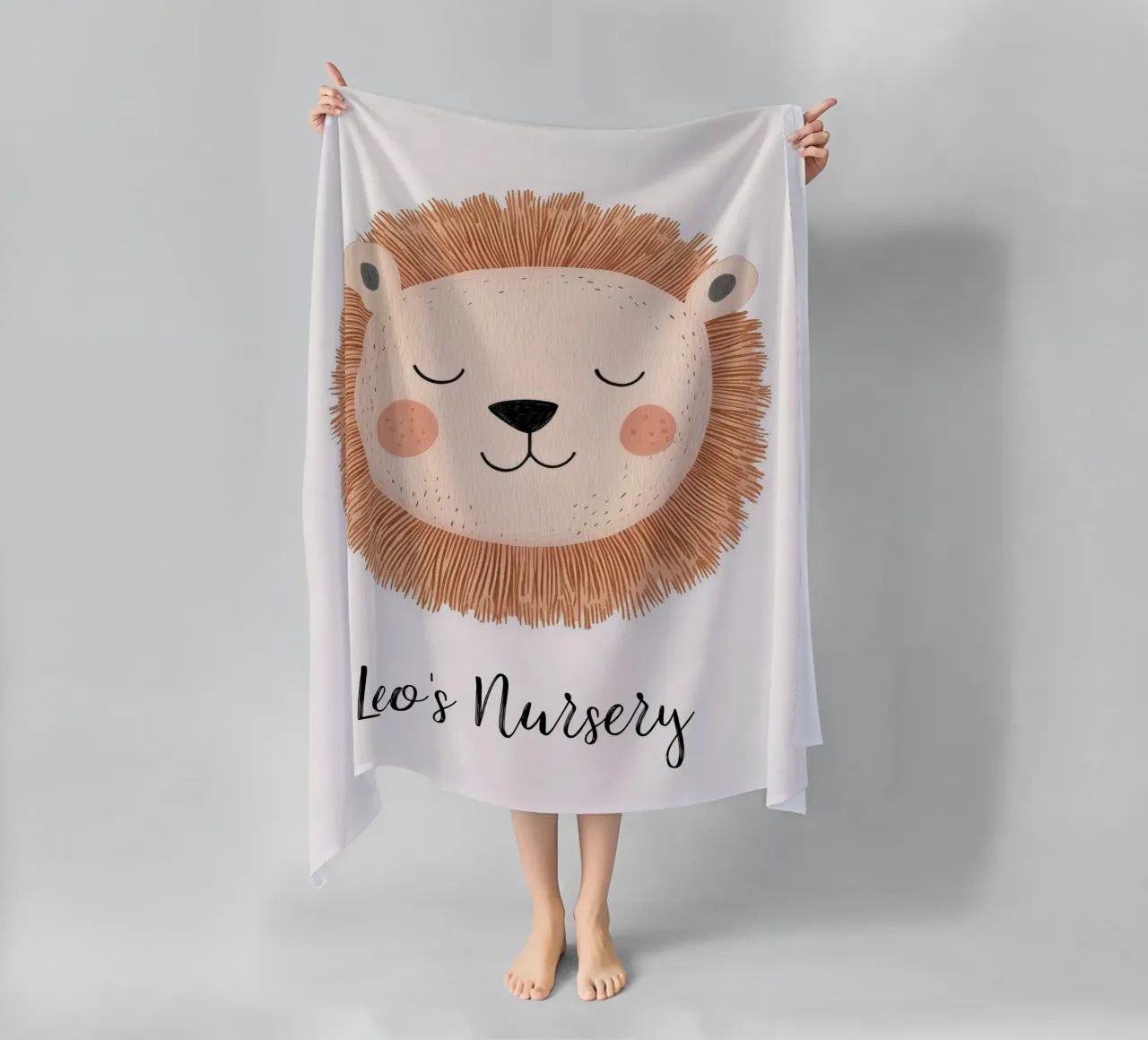 Custom Nursery Print, Personalized Nursery Art Add Your Name beach towel by Little Lola