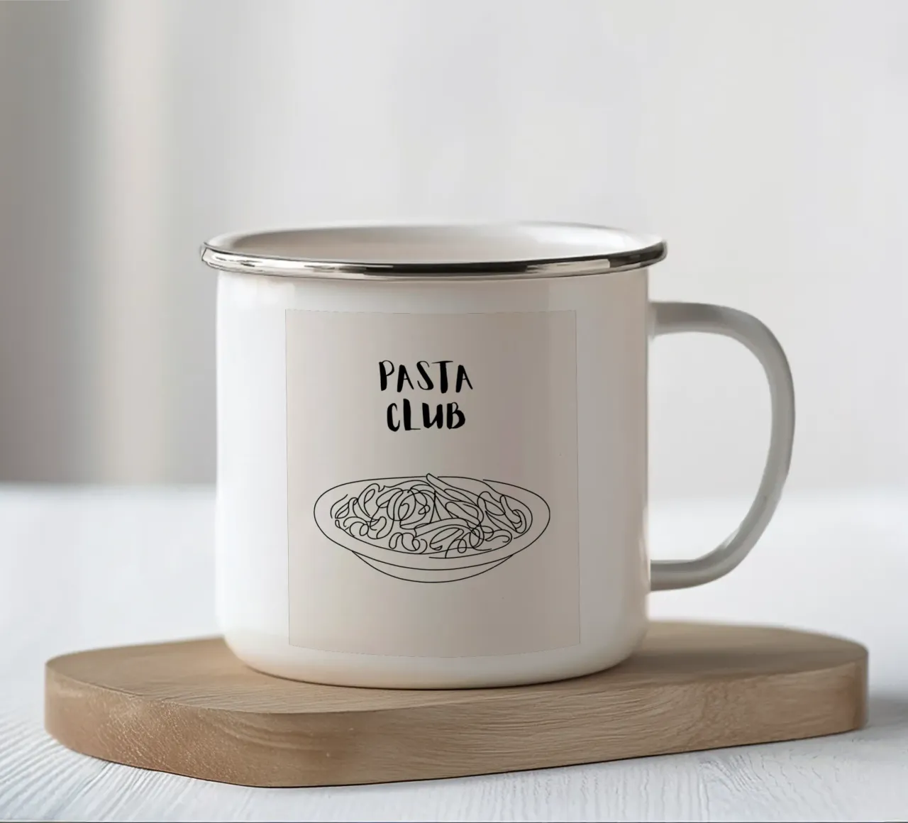 Pasta Club tazza in smalto da designsbysophia