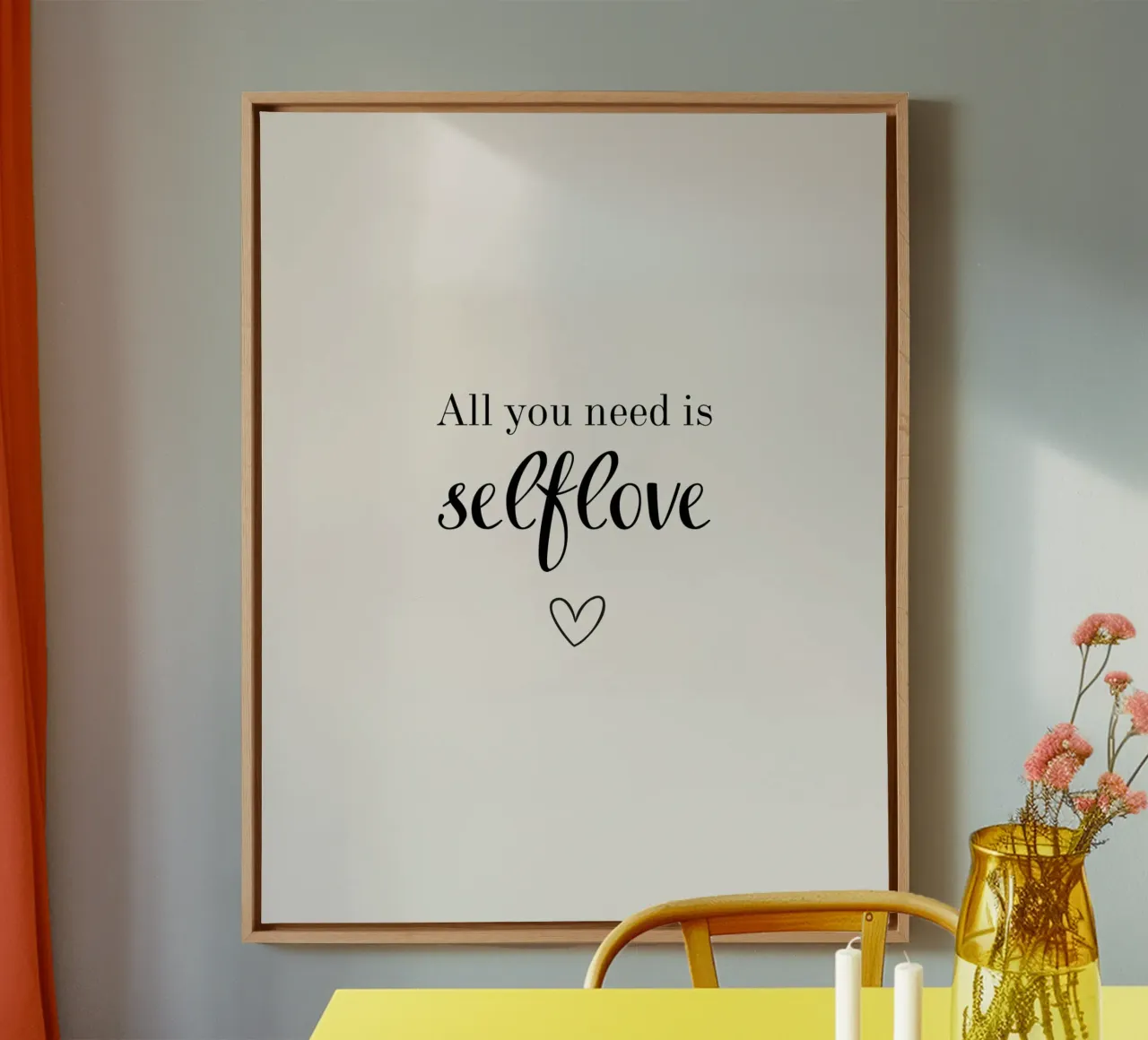All you need is selflove canvas met Baklijst van designsbysophia