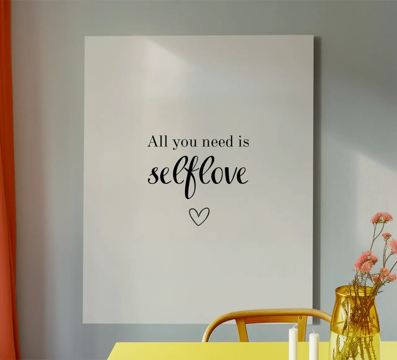 All you need is selflove canvas met Baklijst van designsbysophia