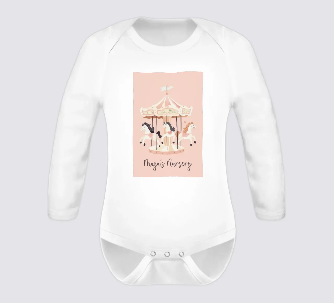 Personalisiertes Geschenk, Custom Nursery Art, Custom Name Print Langarm Babybody von Little Lola