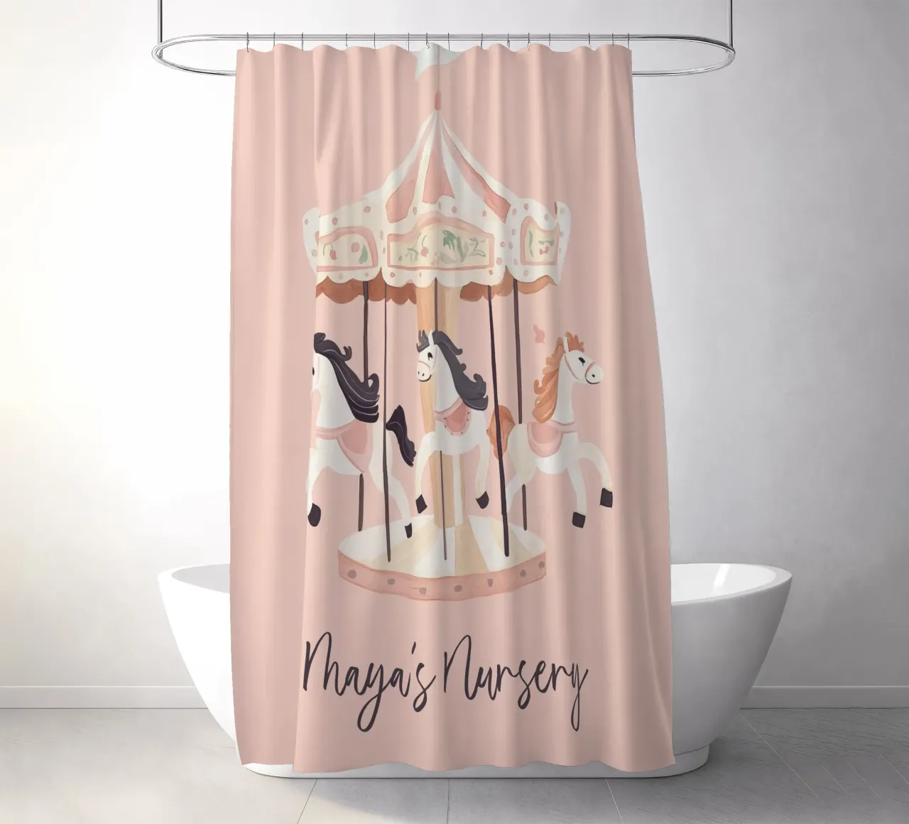 Personalized Gift, Custom Nursery Art, Custom Name Print shower curtain by Little Lola