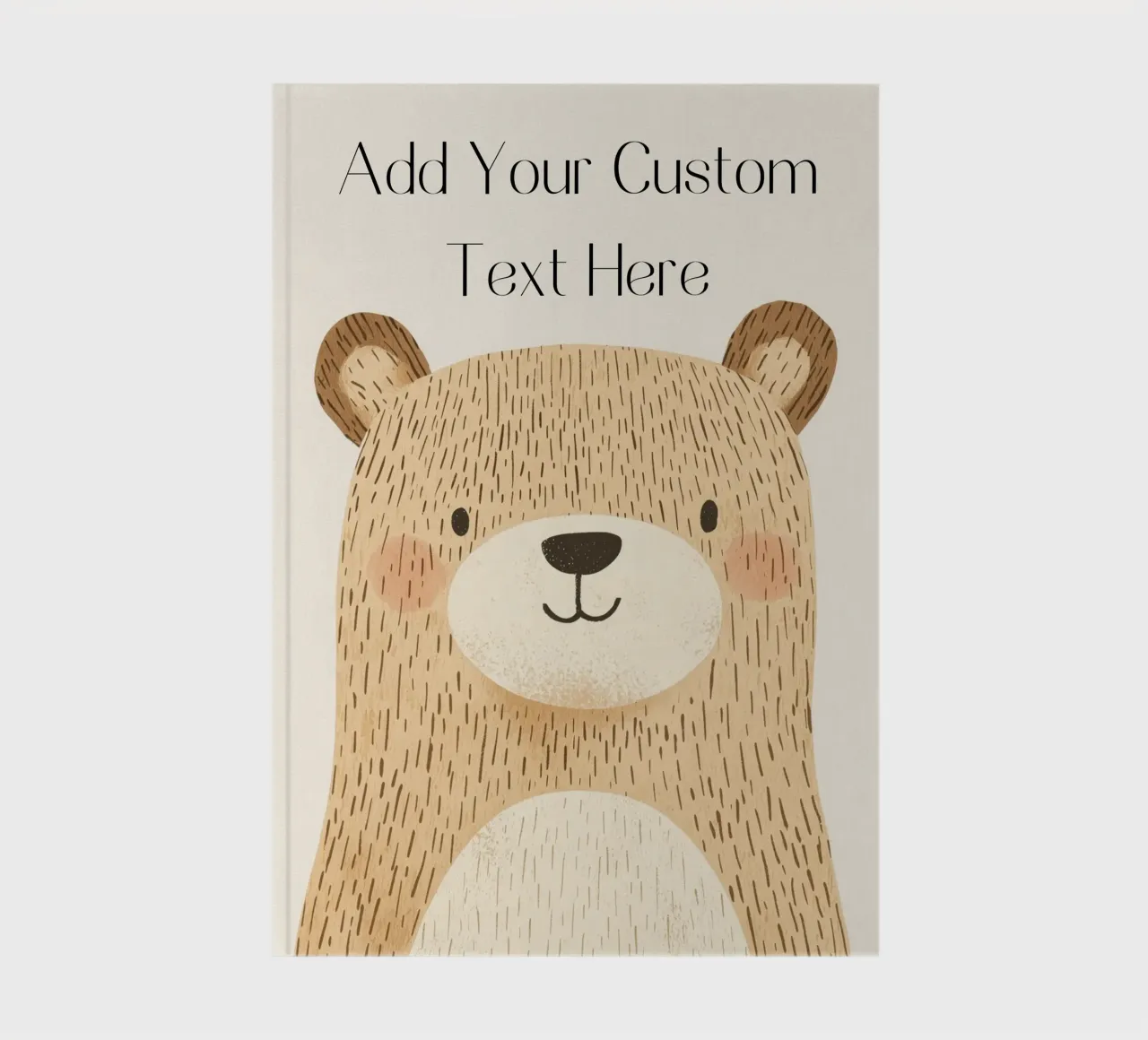Custom Poster with Bear, Personalized Print for Nursery notebook by Little Lola