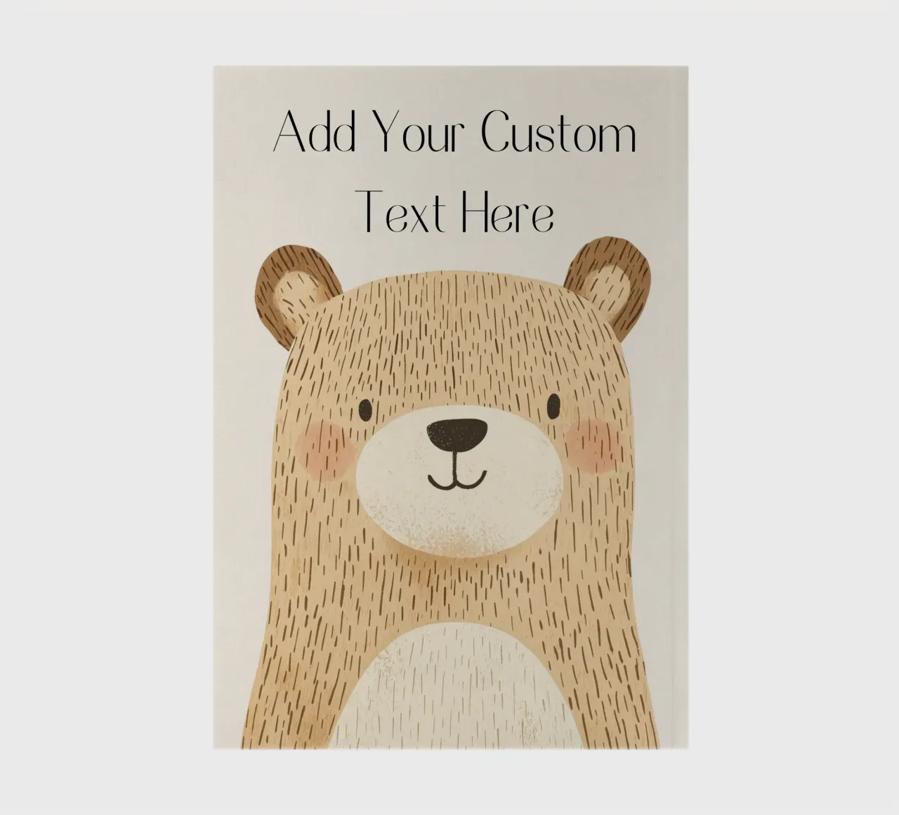 Custom Poster with Bear, Personalized Print for Nursery notebook by Little Lola