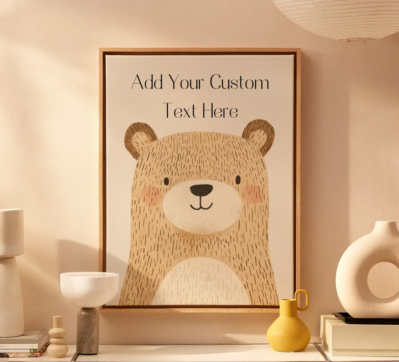 Custom Poster with Bear, Personalized Print for Nursery canvas by Little Lola