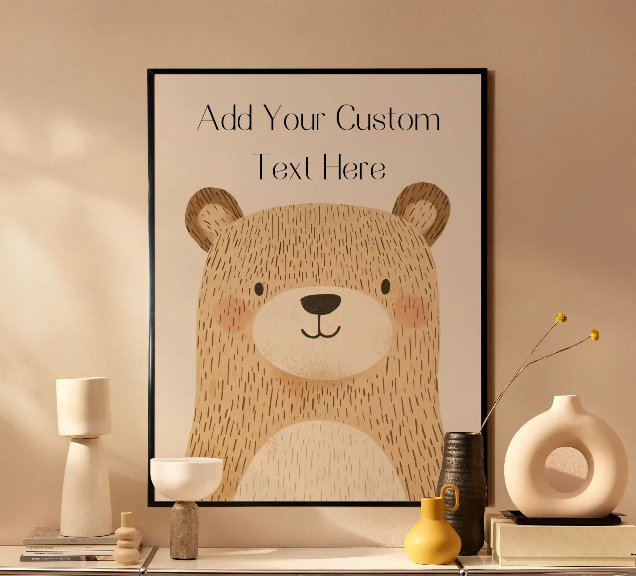 Custom Poster with Bear, Personalized Print for Nursery poster by Little Lola