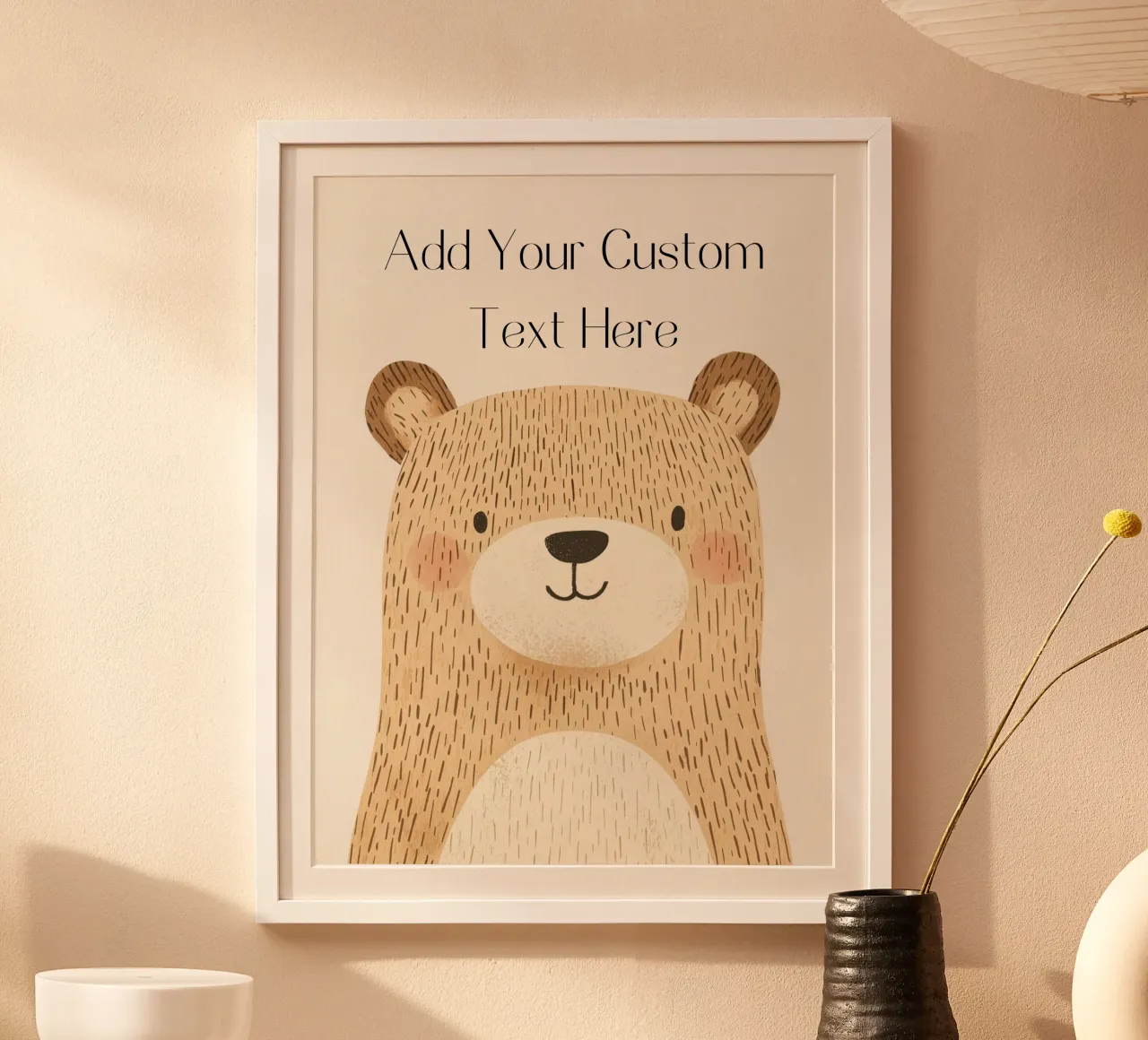 Custom Poster with Bear, Personalized Print for Nursery poster by Little Lola